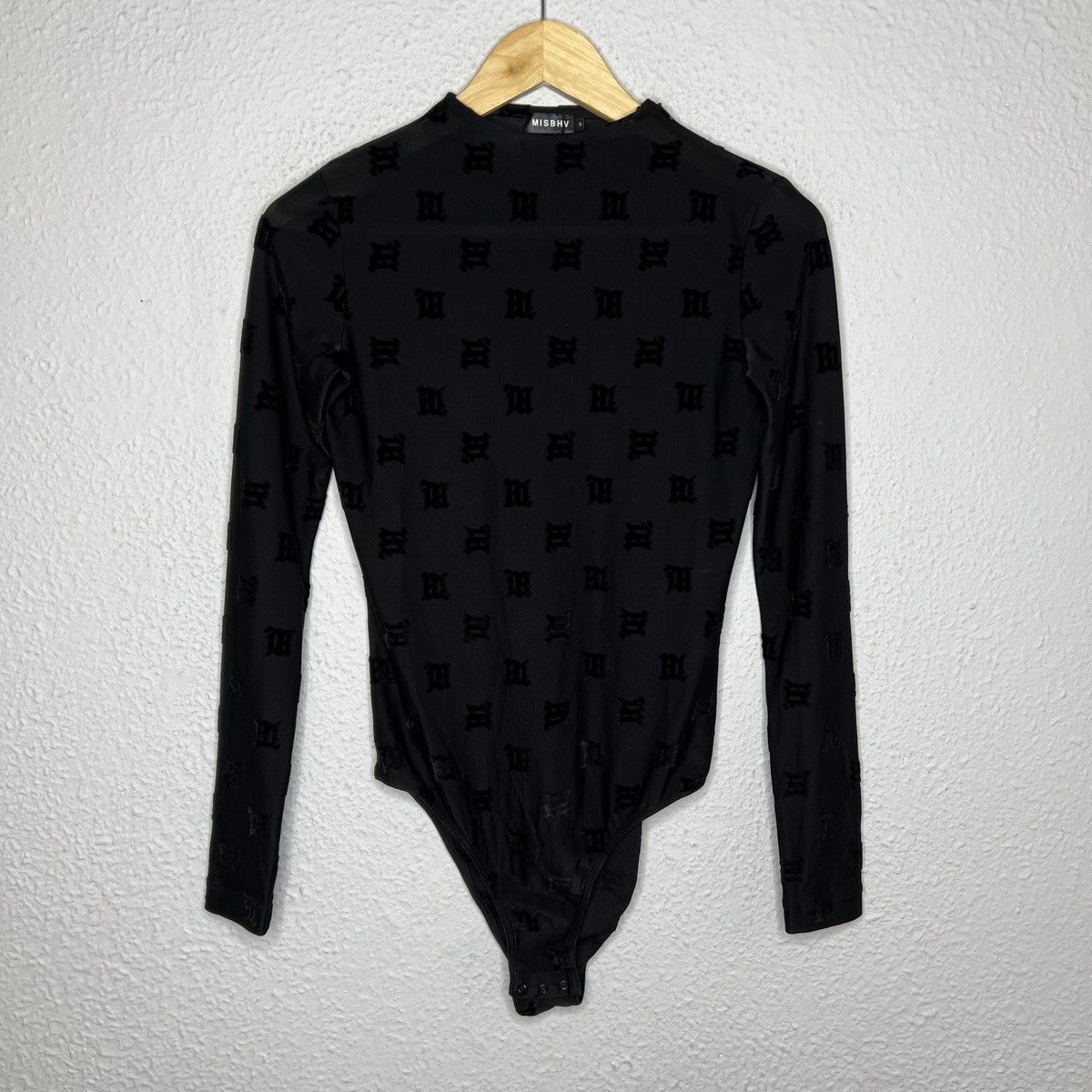 Misbhv MISBHV Bodysuit Allblack Velour Monogram Black Logo Size S / US 4 / IT 40 - 1 Thumbnail