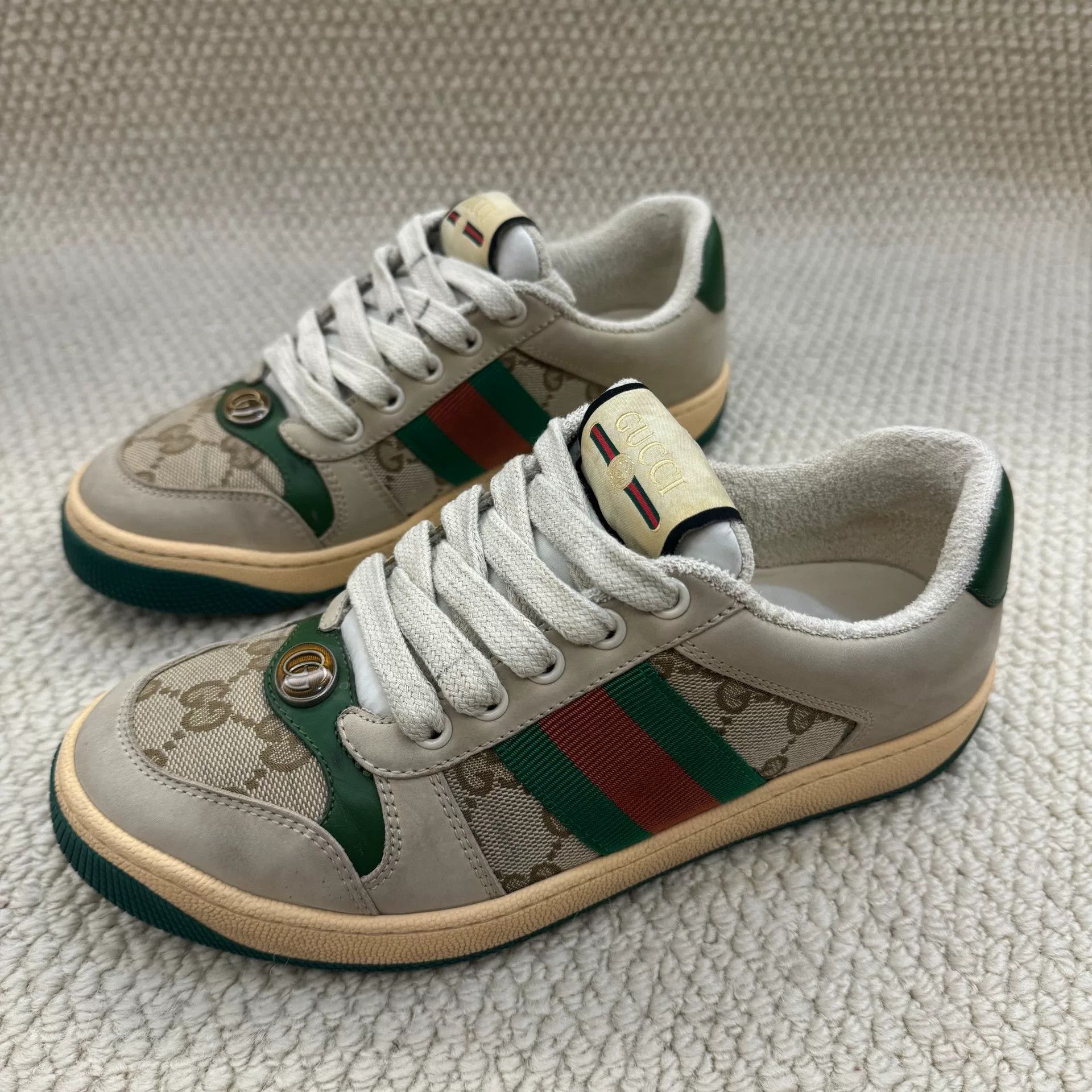 Gucci gucci screener canvas sneakers in green Size US 5 / IT 35 - 1 Thumbnail