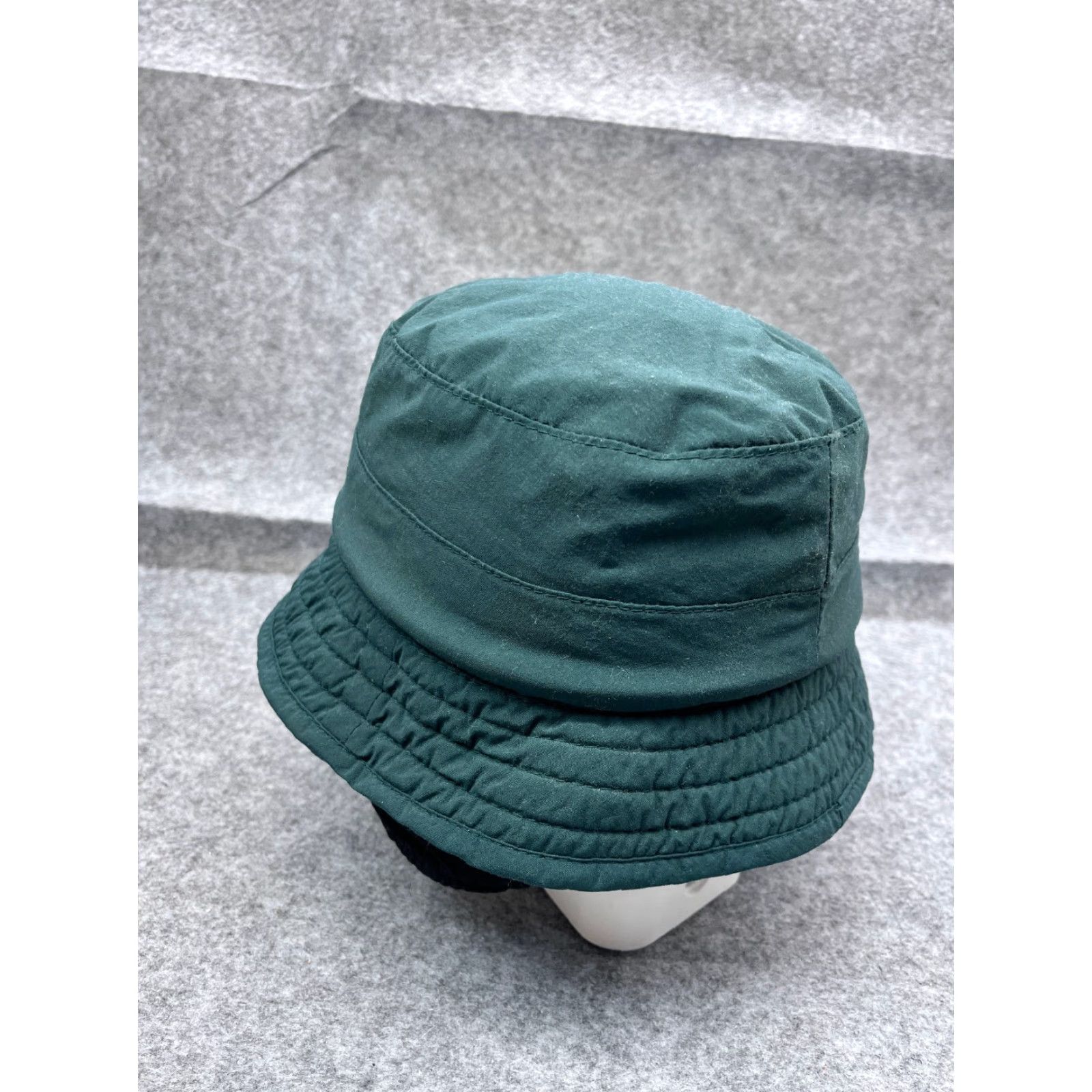 Vintage Columbia Bucket Hat Adult M Teal Cotton Poly Fleece Neck Flap Camp Made USA Unisex Adults Hat/Cap Fishing Outdoor Beach 90s Mens Size M / US 6-8 / IT 42-44 - 5 Thumbnail