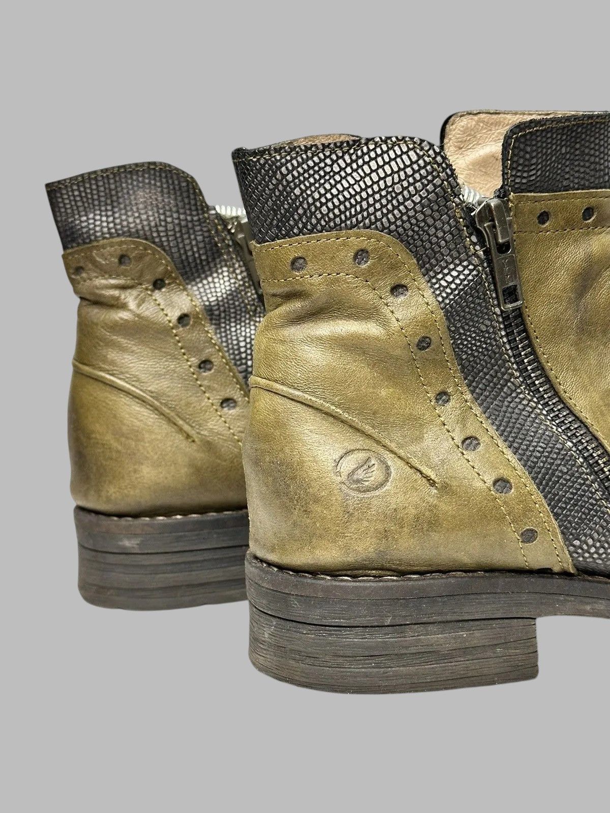 Issey Miyake Rick Owens Inspired Vintage Italian Leather Biker Boots AS98 Size US 9 / IT 39 - 7 Thumbnail
