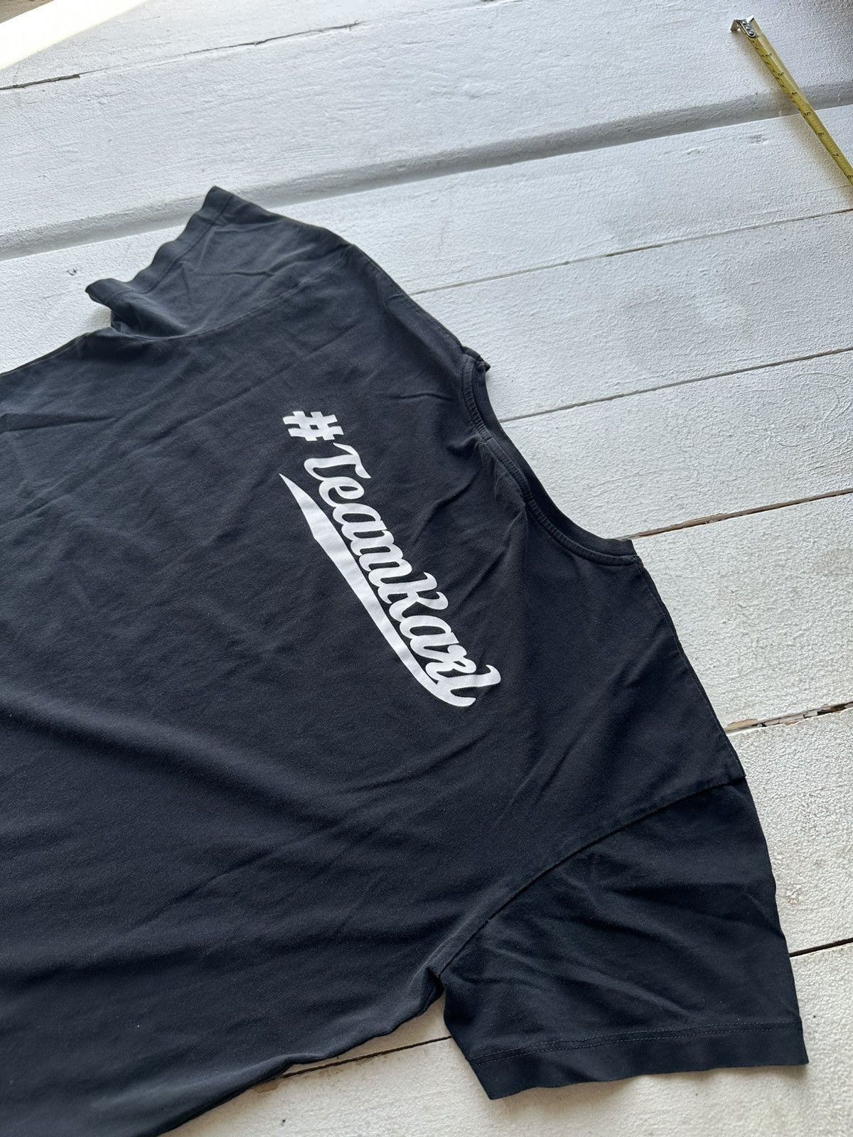 Karl Lagerfeld 🚨 KARL LAGERFIELD avant garde y2k goth tee KARLTEAM Size S / US 4 / IT 40 - 2 Thumbnail