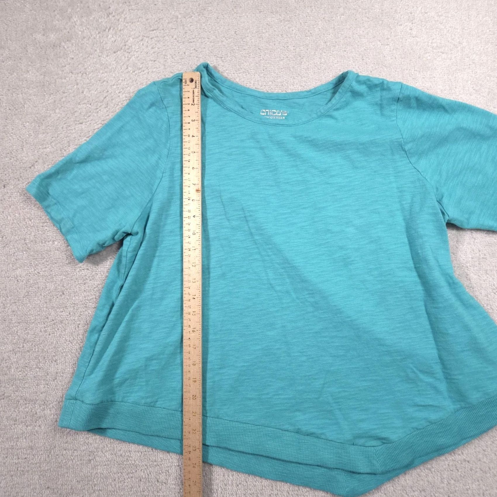 Vintage VINTAGE Chico's Shirt Womens XXL Blue Short Sleeve Asymmetrical Hem Cotton Modal Tee Top Size XXL / US 16-18 / IT 52-54 - 6 Thumbnail