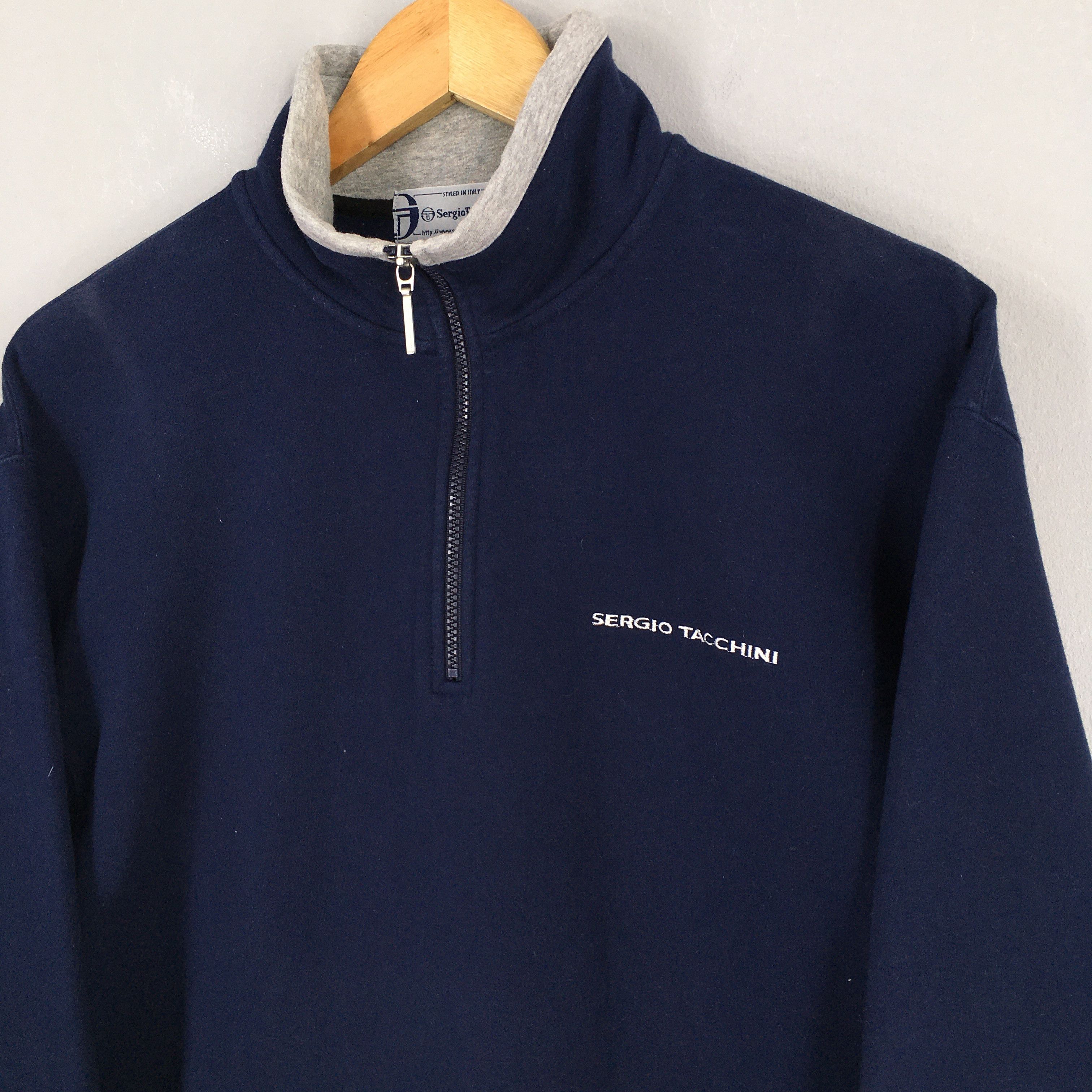 Sergio Tacchini Vintage 90s Sergio Tacchini Blue Sweater Large Size US L / EU 52-54 / 3 - 3 Thumbnail