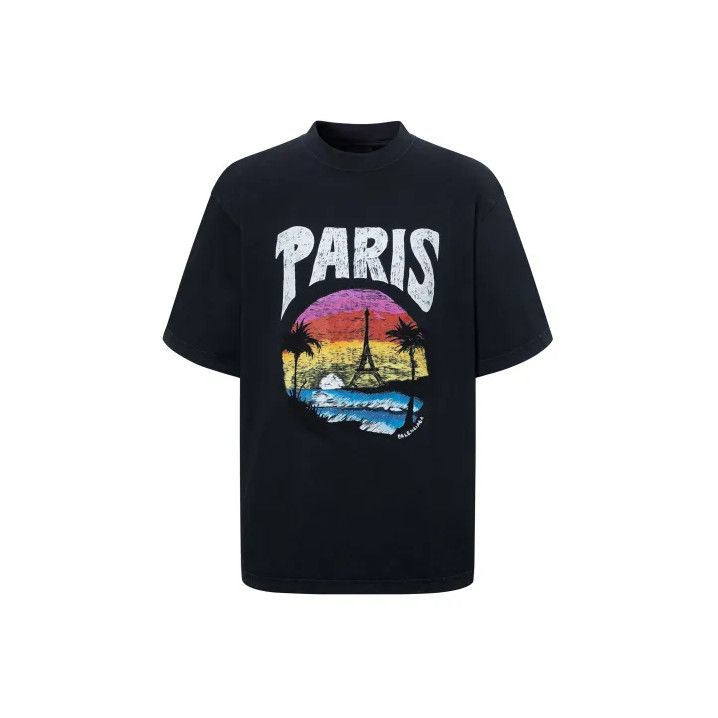 Balenciaga Paris Graphic Short Sleeve T-Shirt