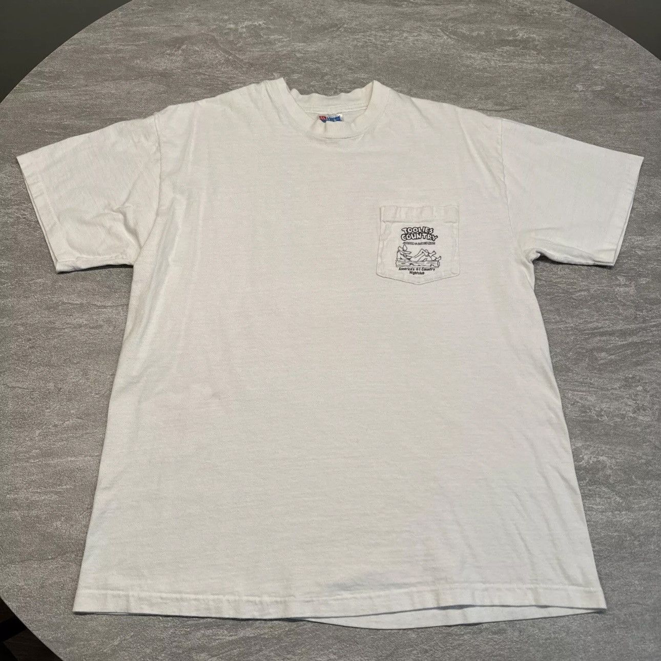 Hanes × Vintage Vintage 90s Toolies Country Saloon Club Single Stitch Shirt Size US L / EU 52-54 / 3 - 3 Thumbnail
