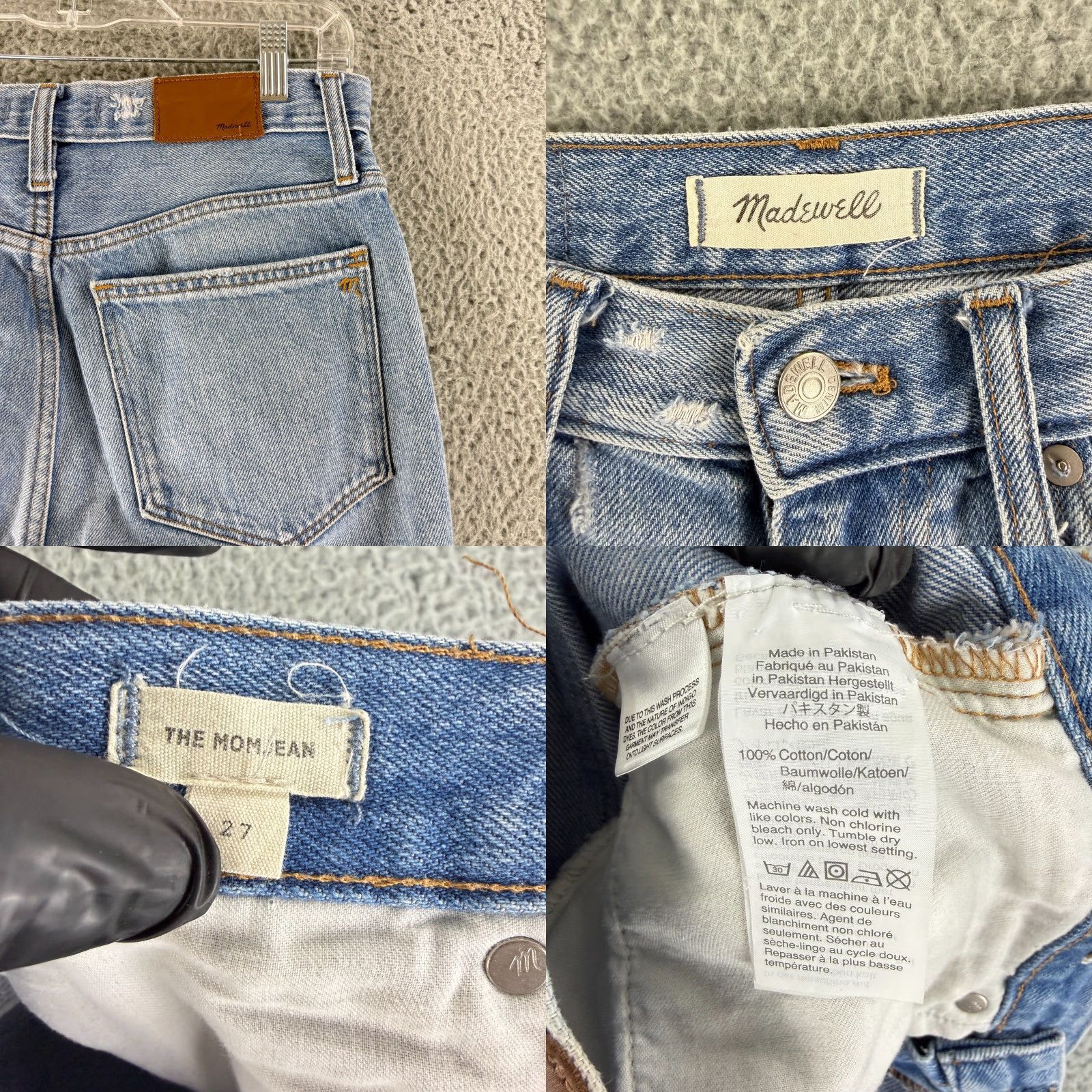 Madewell Madewell The Mom Jean Jeans Womens Size 27 Blue Denim High-Rise Straight Leg Casual Size 27" / US 4 / IT 40 - 9 Thumbnail