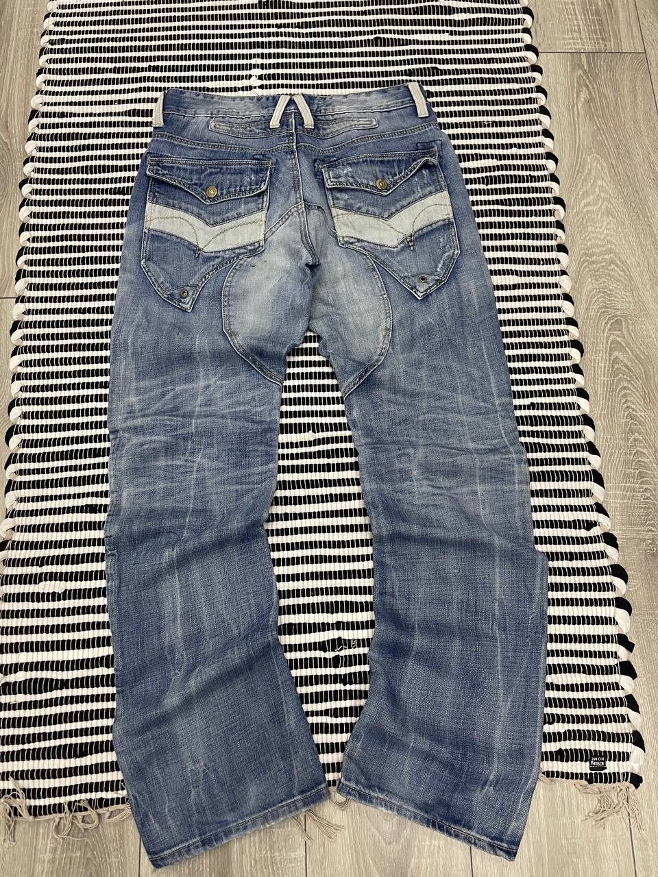 Japanese Brand Vintage Crazy Monopol Distressed Denim Jeans Y2K Size US 32 / EU 48 - 5 Thumbnail
