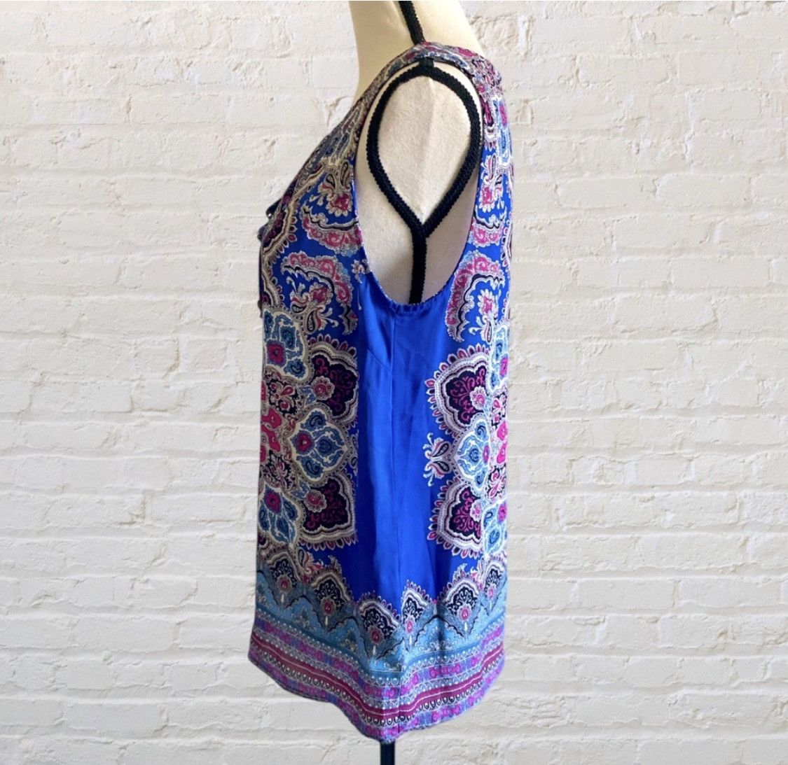Cynthia Rowley CYNTHIA ROWLEY SLEEVELESS PAISLEY KEYHOLE TIE TANK TOP Size M / US 6-8 / IT 42-44 - 4 Thumbnail