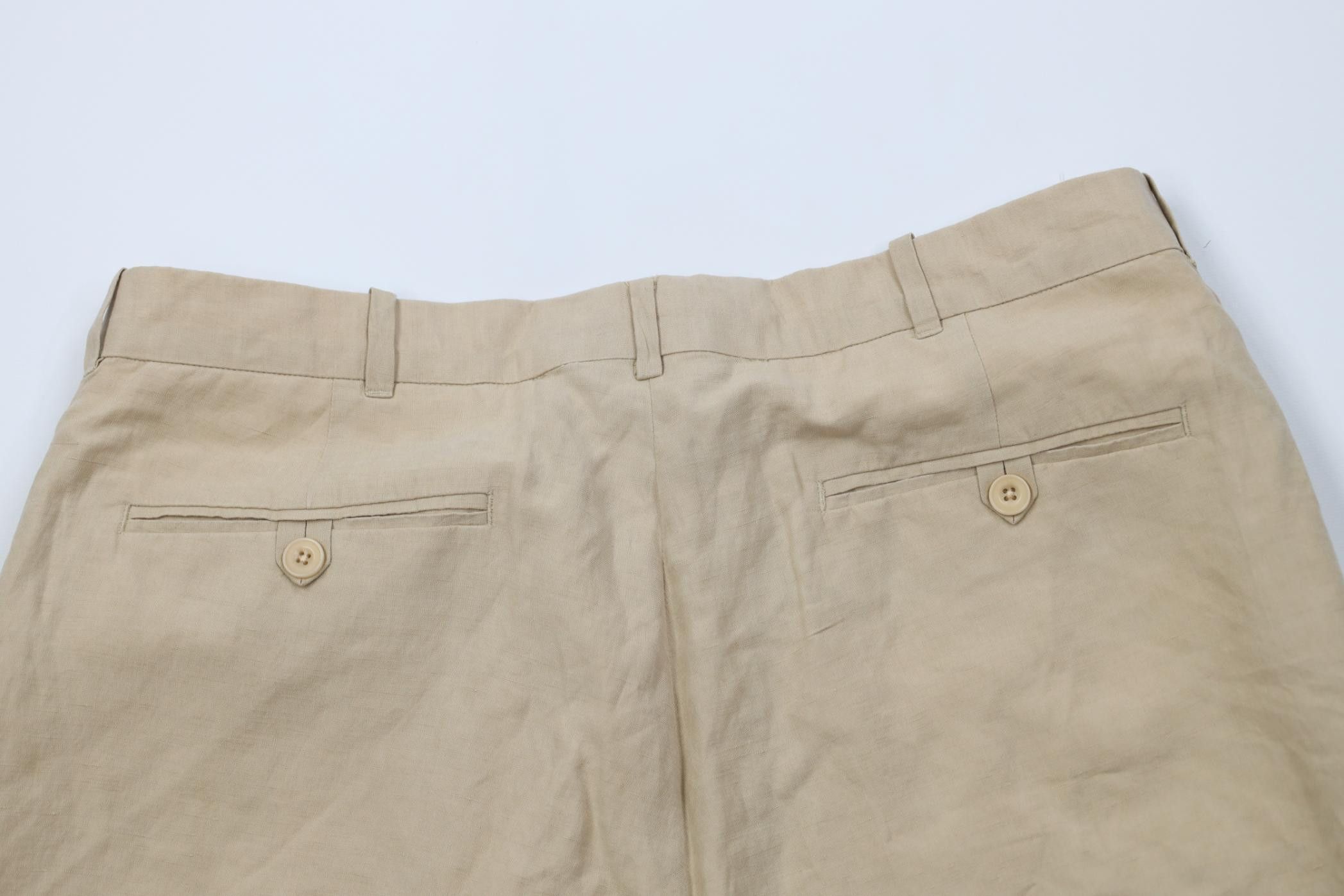 Polo Ralph Lauren Vintage 90s Ralph Lauren Linen Silk Pleated Chino Shorts Size US 34 / EU 50 - 13 Thumbnail