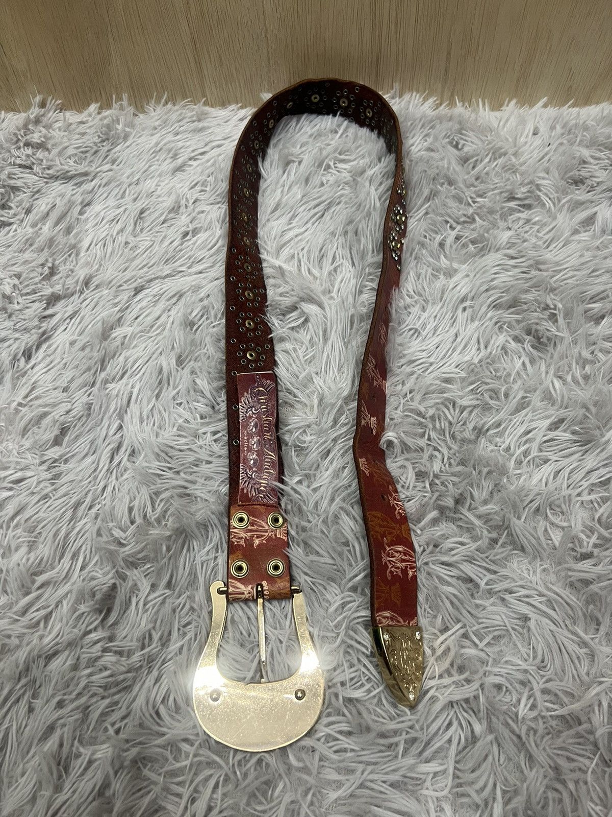 Christian Audigier Christian Audigier Diamond Leather Stud Belt Size ONE SIZE - 7 Thumbnail