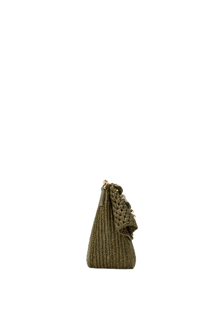 Loewe LOEWE Ola Medium Dark Khaki Raffia Shoulder Bag New Size ONE SIZE - 3 Thumbnail