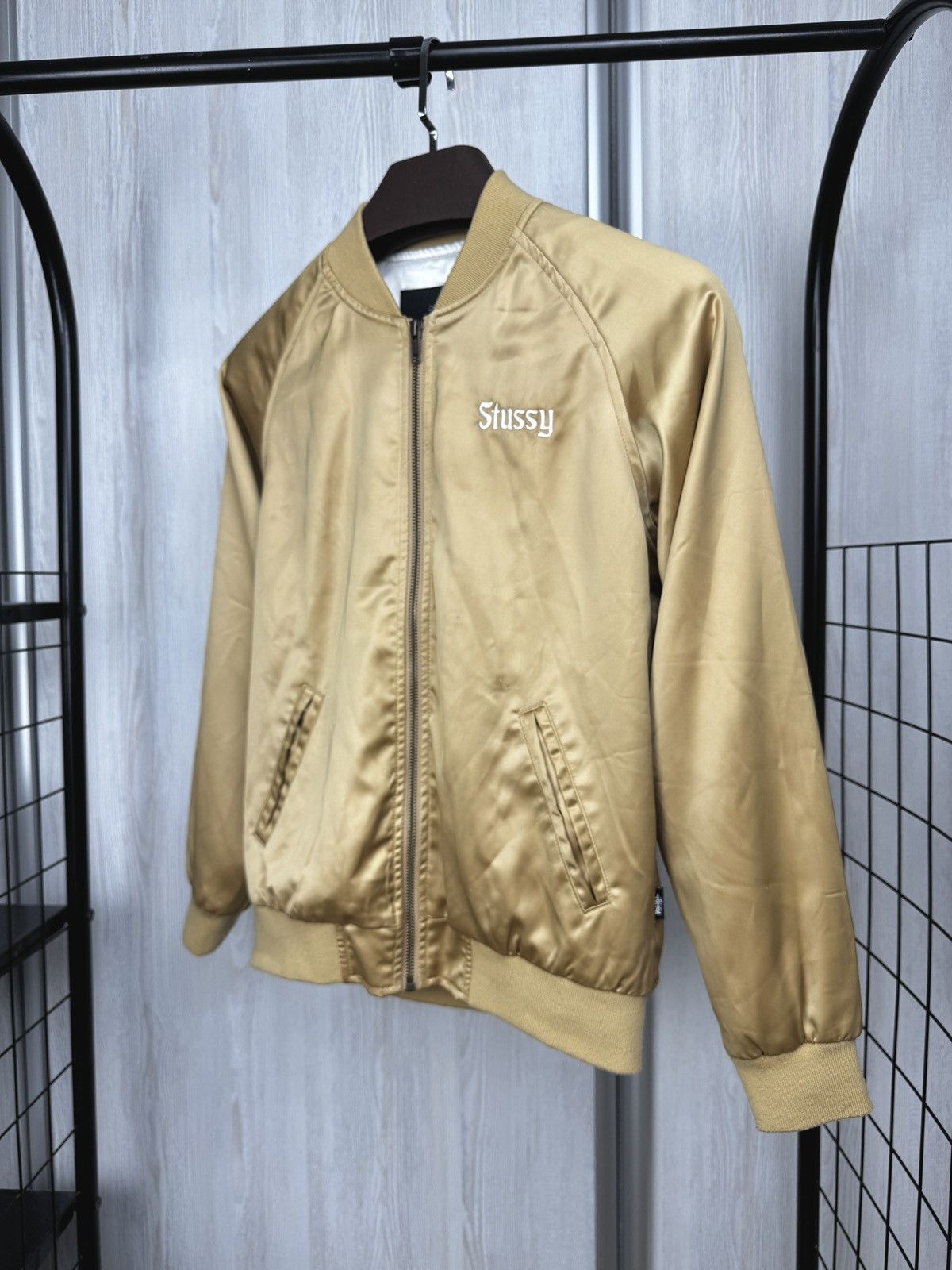 Stussy Stussy Gold Satin California Womens Bomber Jacket Floral Zip Size XS / US 0-2 / IT 36-38 - 7 Thumbnail