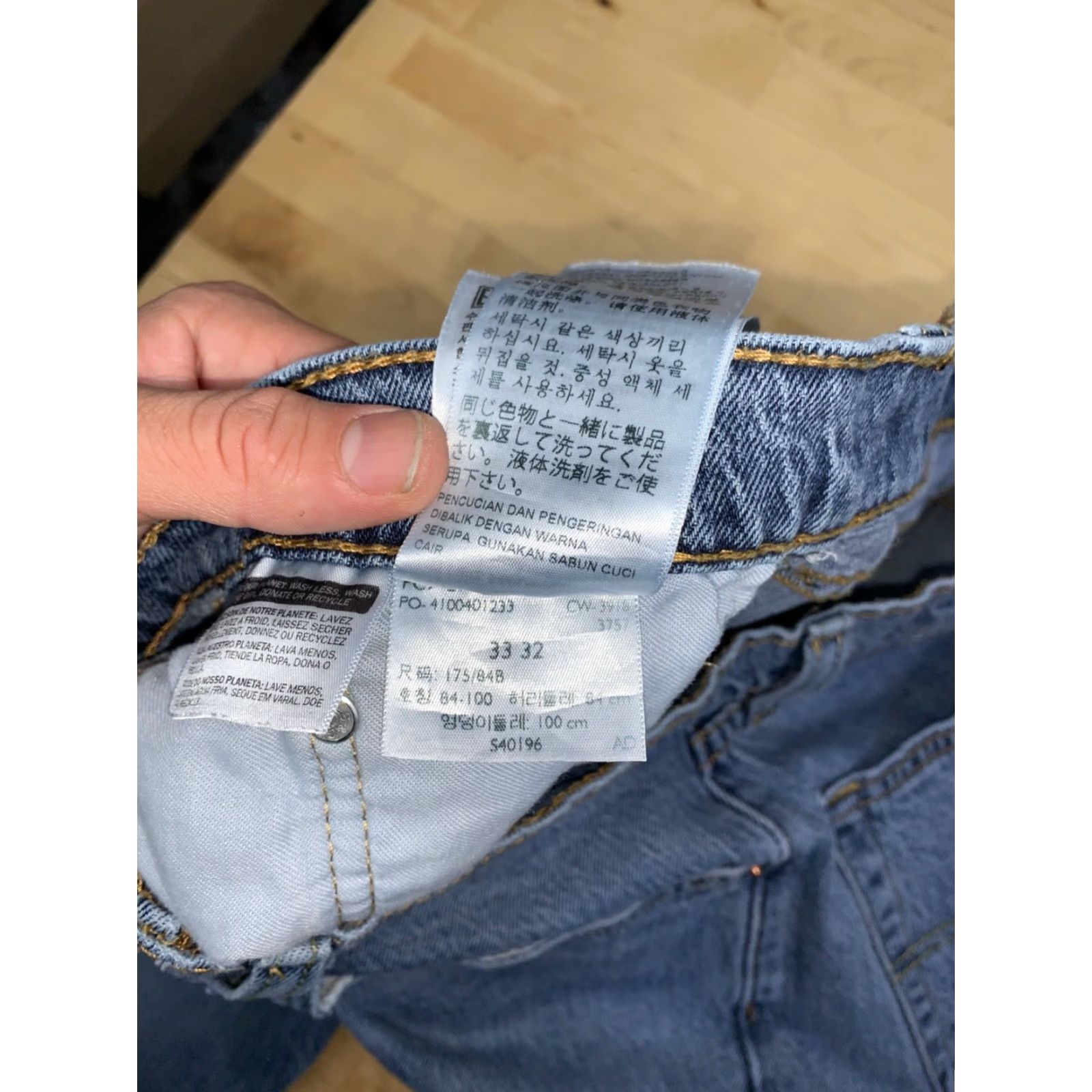 Levi's Levi's 502 Jeans Slim Straight Denim 33x30 Blue Light Wash Men Regular Vintage: No - 5-Pocket Design Size US 33 - 4 Thumbnail