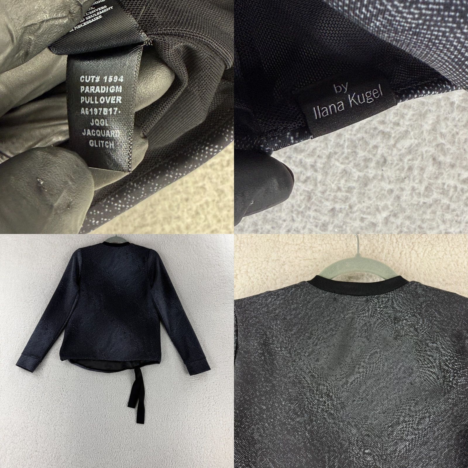Vintage Koral Paradigm Pullover Sweater Womens XS Black Jacquard Glitch Long Sleeve Size XS / US 0-2 / IT 36-38 - 9 Thumbnail