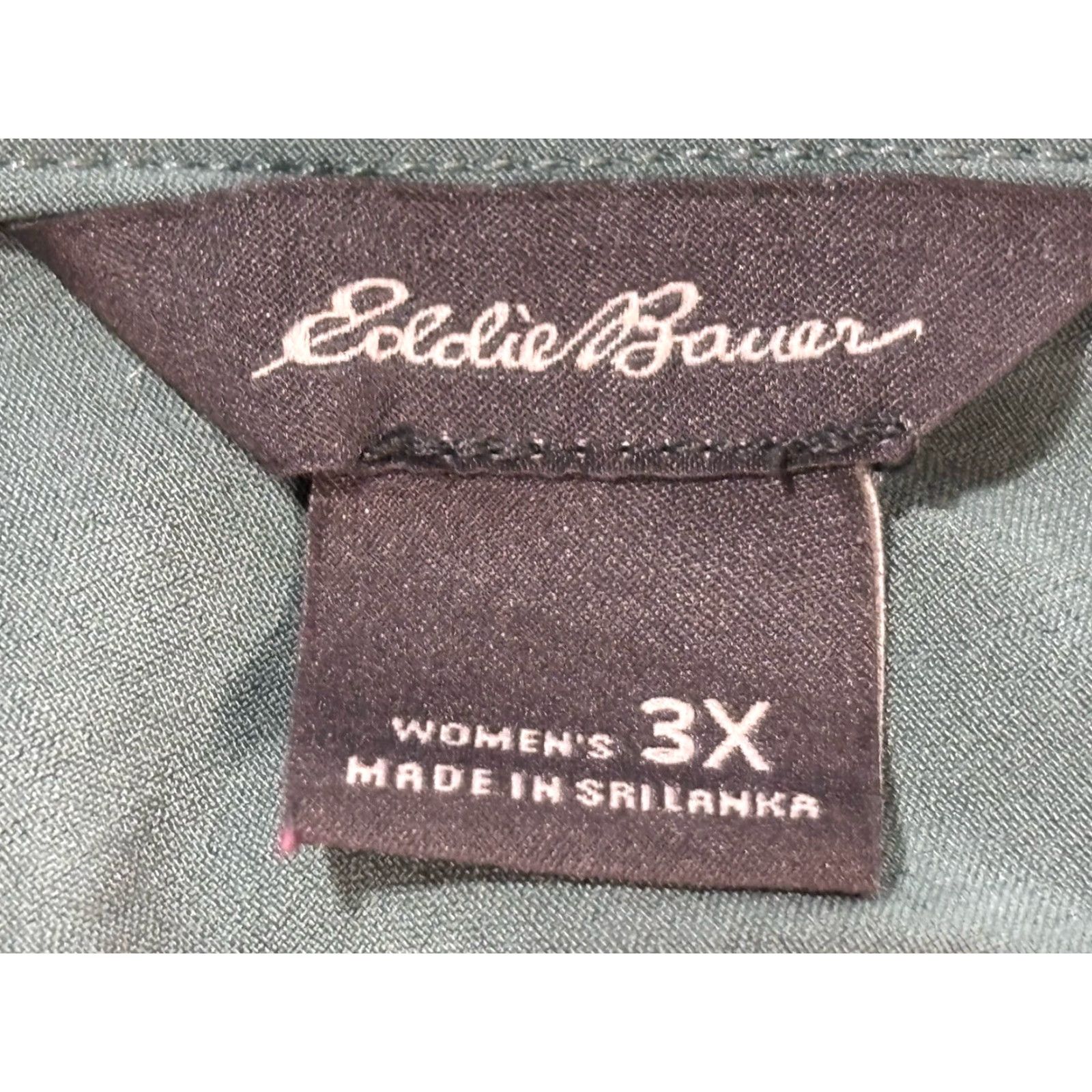 Eddie Bauer Eddie Bauer Easy Tank Dress 3X Plus Women Green Drawstring Waist Outdoor Tank Dress Sleeveless V-Neck Casual Travel Solid Polyester Blend Short Womens Size XXL / US 16-18 / IT 52-54 - 6 Thumbnail