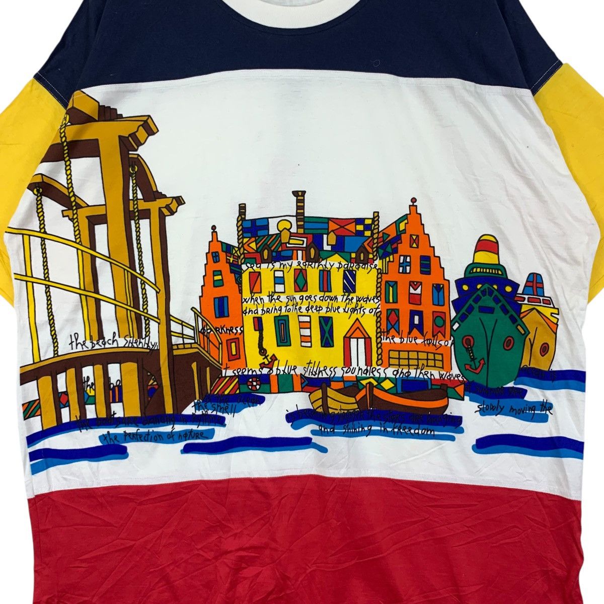 Jean Charles De Castelbajac Vintage JEAN CHARLES DE CASTELBAJAC Boat Town Tee Shirt Size XXS / US 00 / IT 34 - 3 Thumbnail
