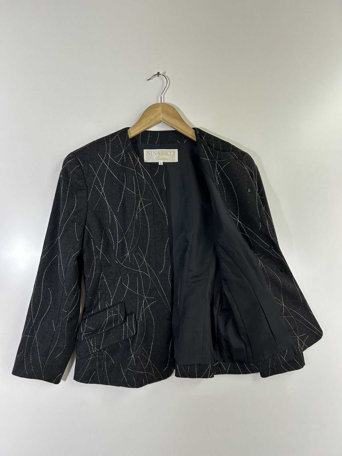 Nina Ricci 🔥Nina Ricci Wool Collarless Button Coat Jacket Size S / US 4 / IT 40 - 8 Thumbnail