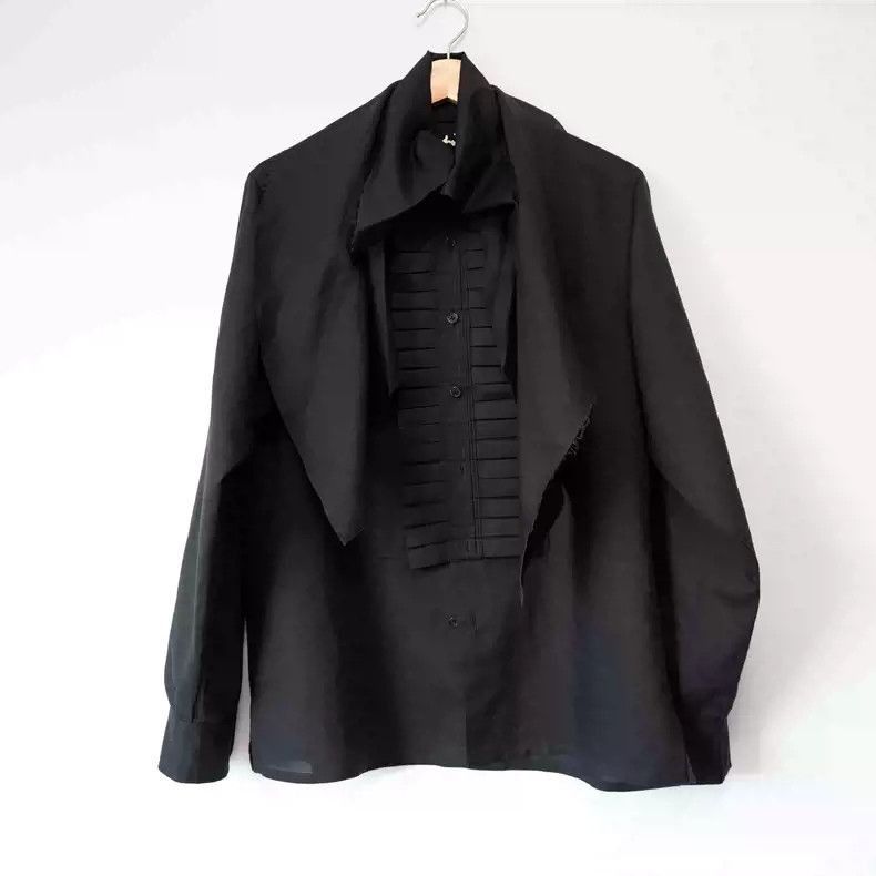 Yohji Yamamoto Yohji Yamamoto 2009AW pleated organ cotton linen shirt -250 Size US M / EU 48-50 / 2 - 2 Thumbnail