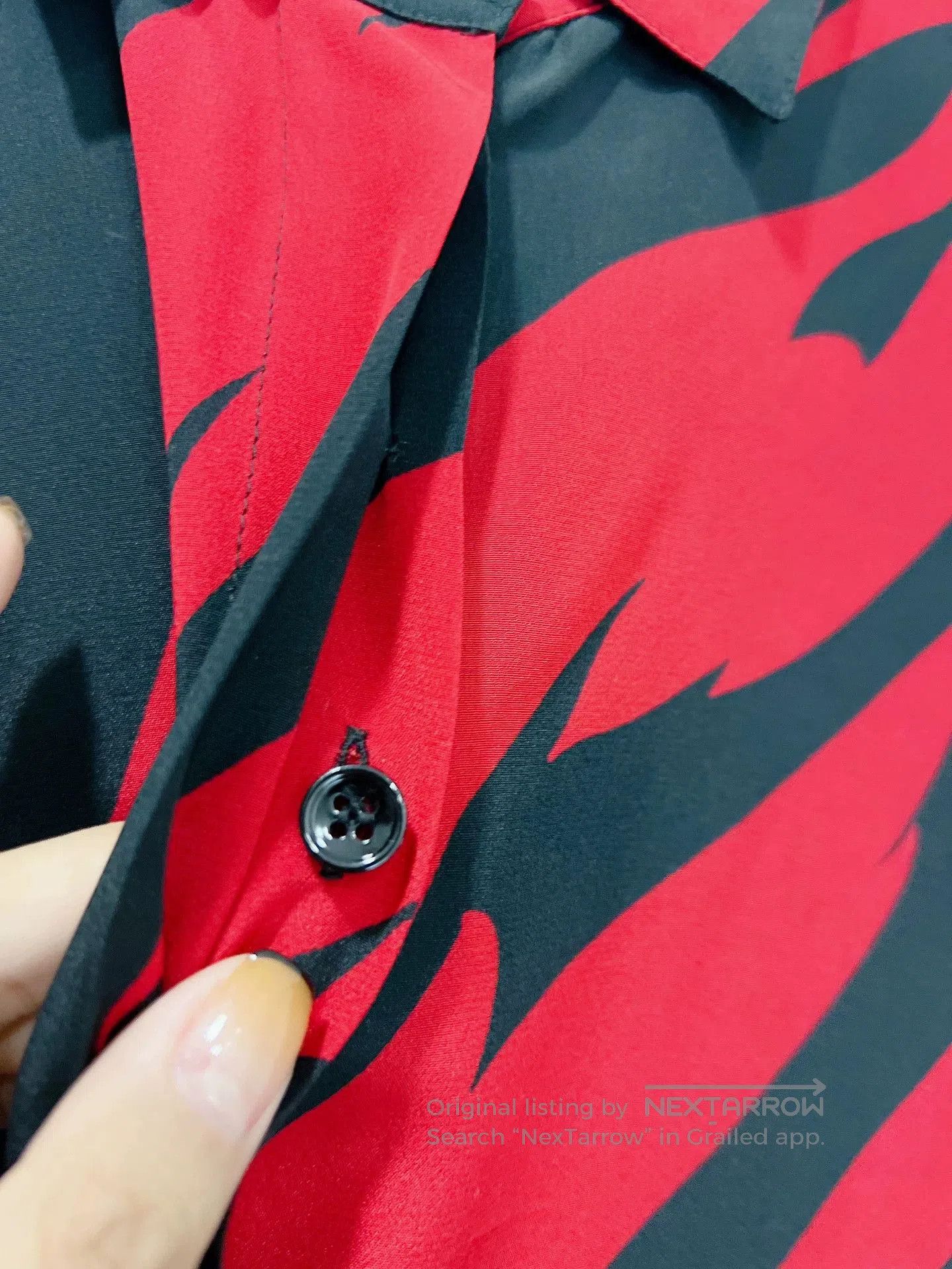 Saint Laurent Paris Saint Laurent Red Black Flame Shirt. Size US M / EU 48-50 / 2 - 3 Thumbnail