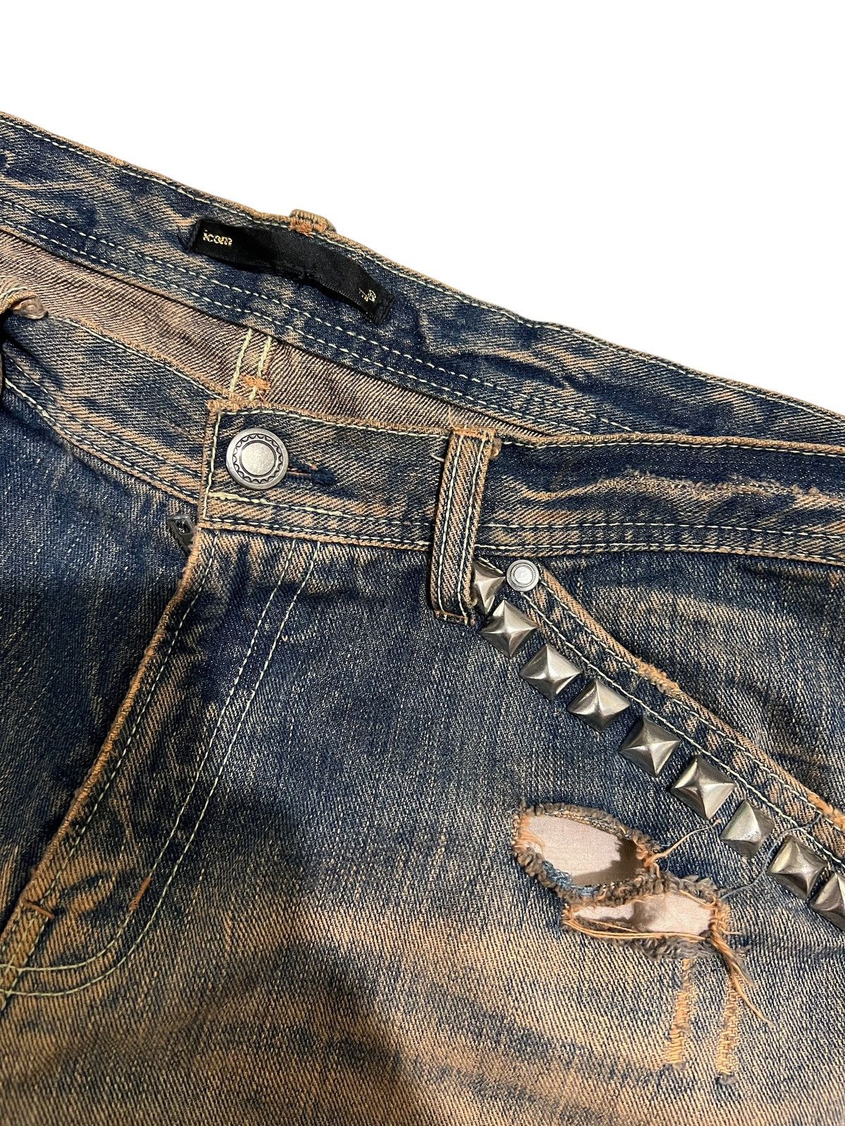 If Six Was Nine Icom japanese studed mudwash distressed clawmark jeans Size US 32 / EU 48 - 9 Thumbnail