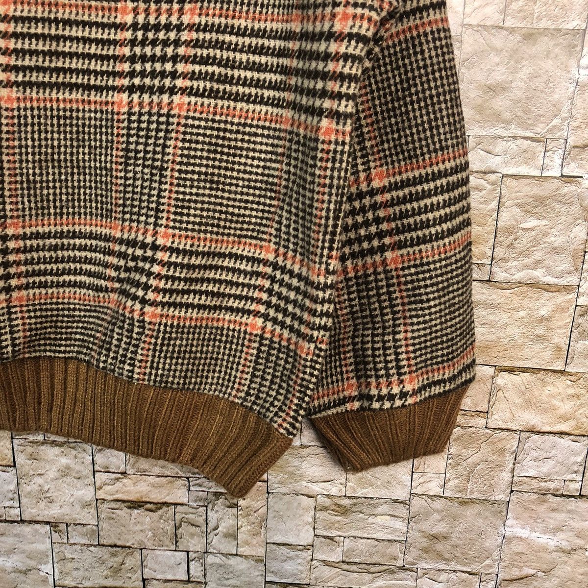 Homespun Knitwear × Japanese Brand Spray Premieum Brown Checkred Knitwear #A902 Size S / US 4 / IT 40 - 8 Thumbnail