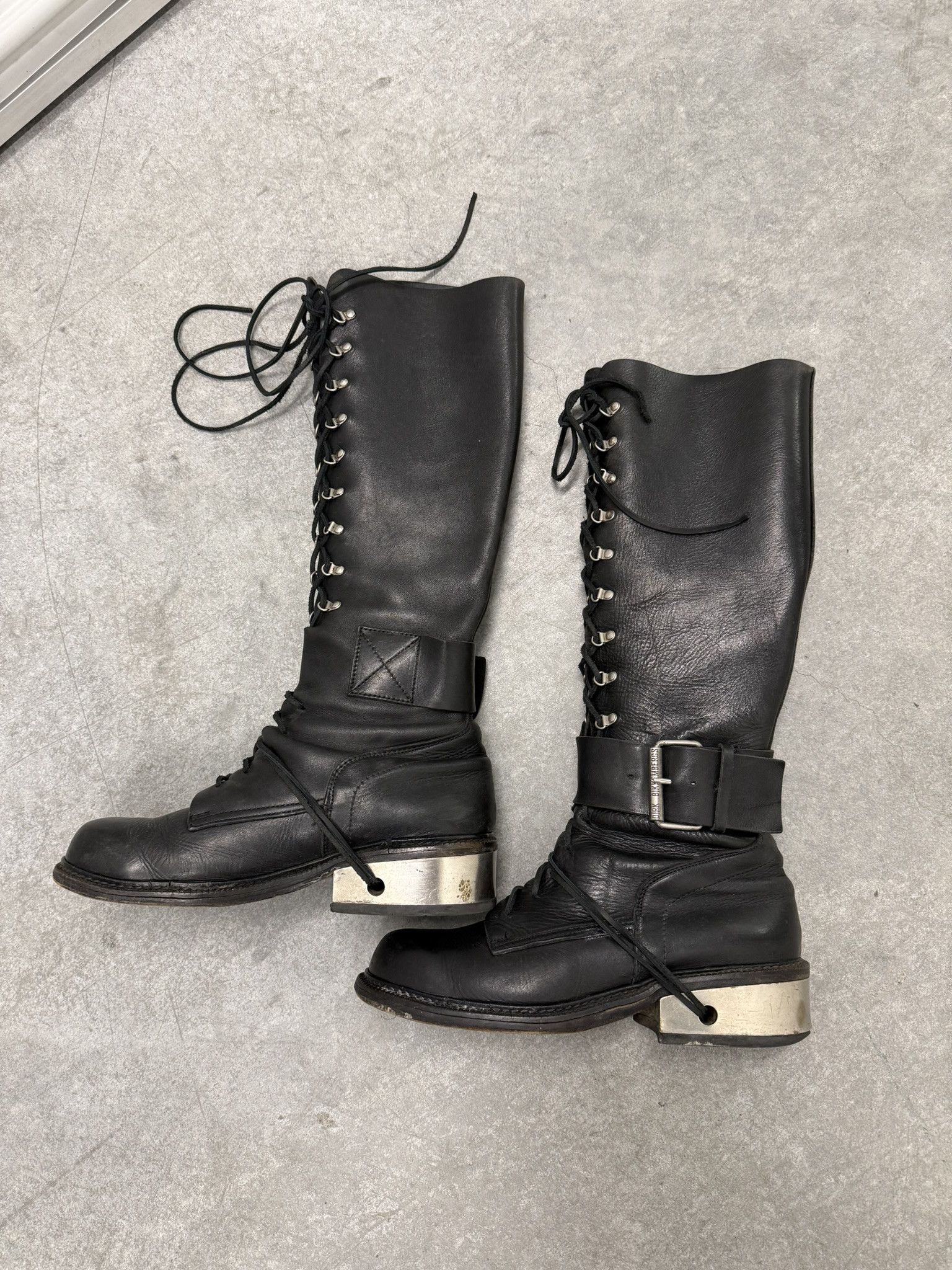 Dirk Bikkembergs Dirk Bikkembergs knee-high buckled Metal Heels Size US 12 / EU 45 - 3 Thumbnail
