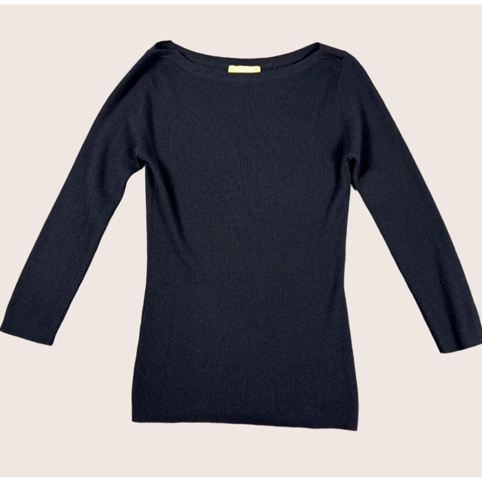 Michael Kors Michael Kors Collection Black Ribbed Boatneck Pullover Sweater Womens Small Knit Size S / US 4 / IT 40 - 1 Thumbnail
