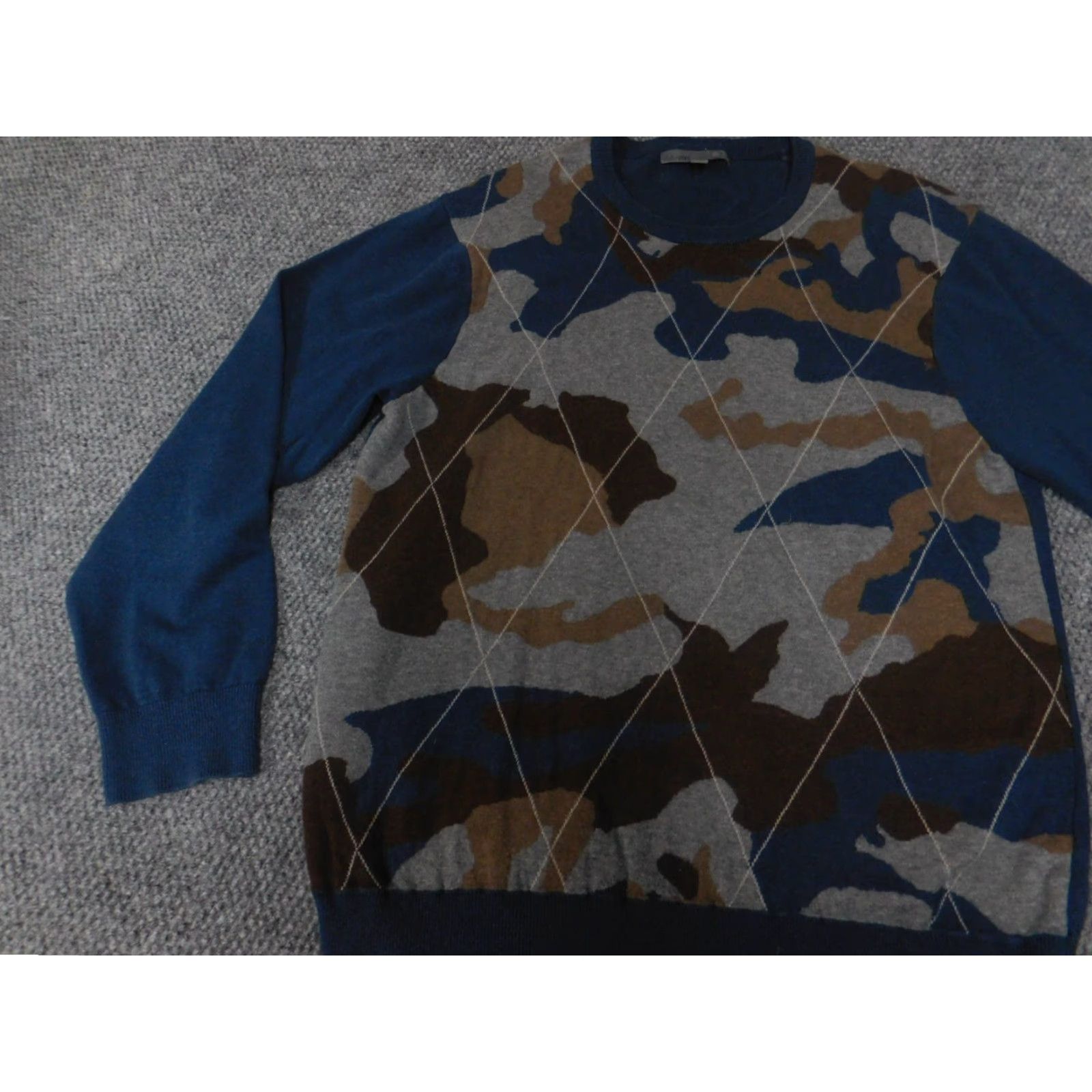 Old Navy Old Navy Mens Sweater XL gray camo crewneck knit pullover long sleeve cotton wool knit Regular Mens Size US XL / EU 56 / 4 - 3 Thumbnail
