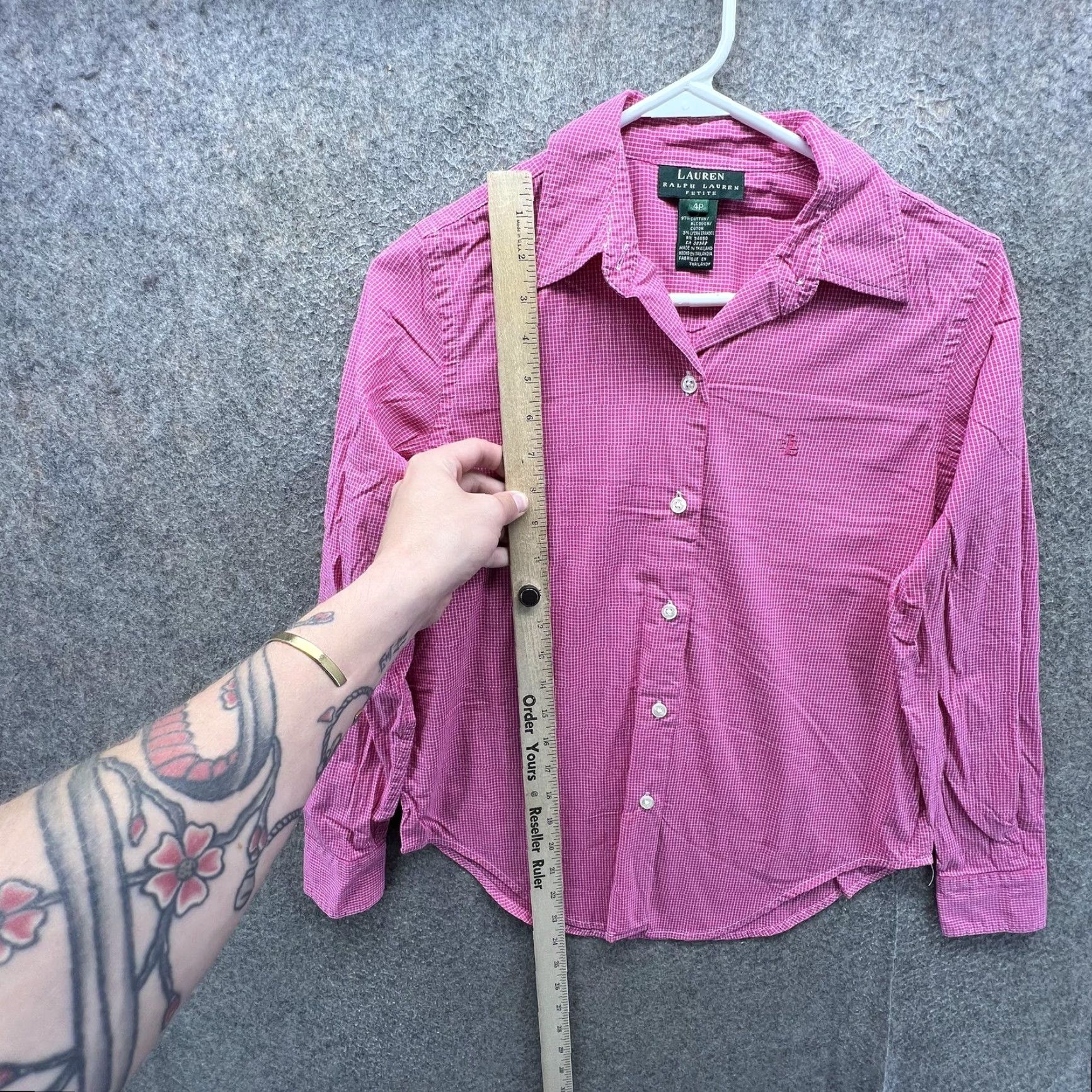 Ralph Lauren Lauren Ralph Lauren Shirt Womens Petite 4 Pink Button Front Long Sleeve Top Size S / US 4 / IT 40 - 4 Thumbnail