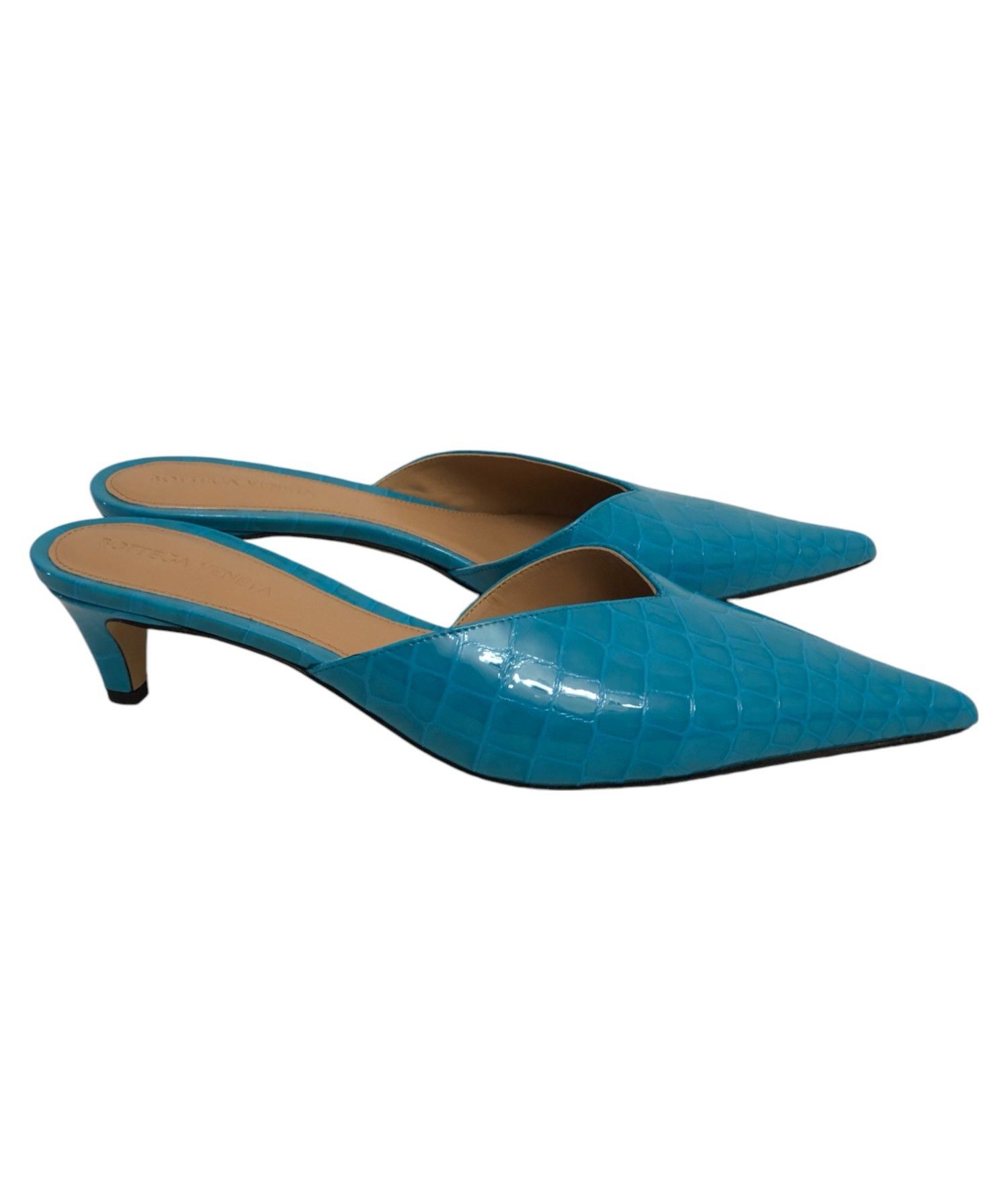 Bottega Veneta Bottega Veneta Punta Mule Pump in Croc-embossed Leather Pool Size US 9 / IT 39 - 8 Thumbnail