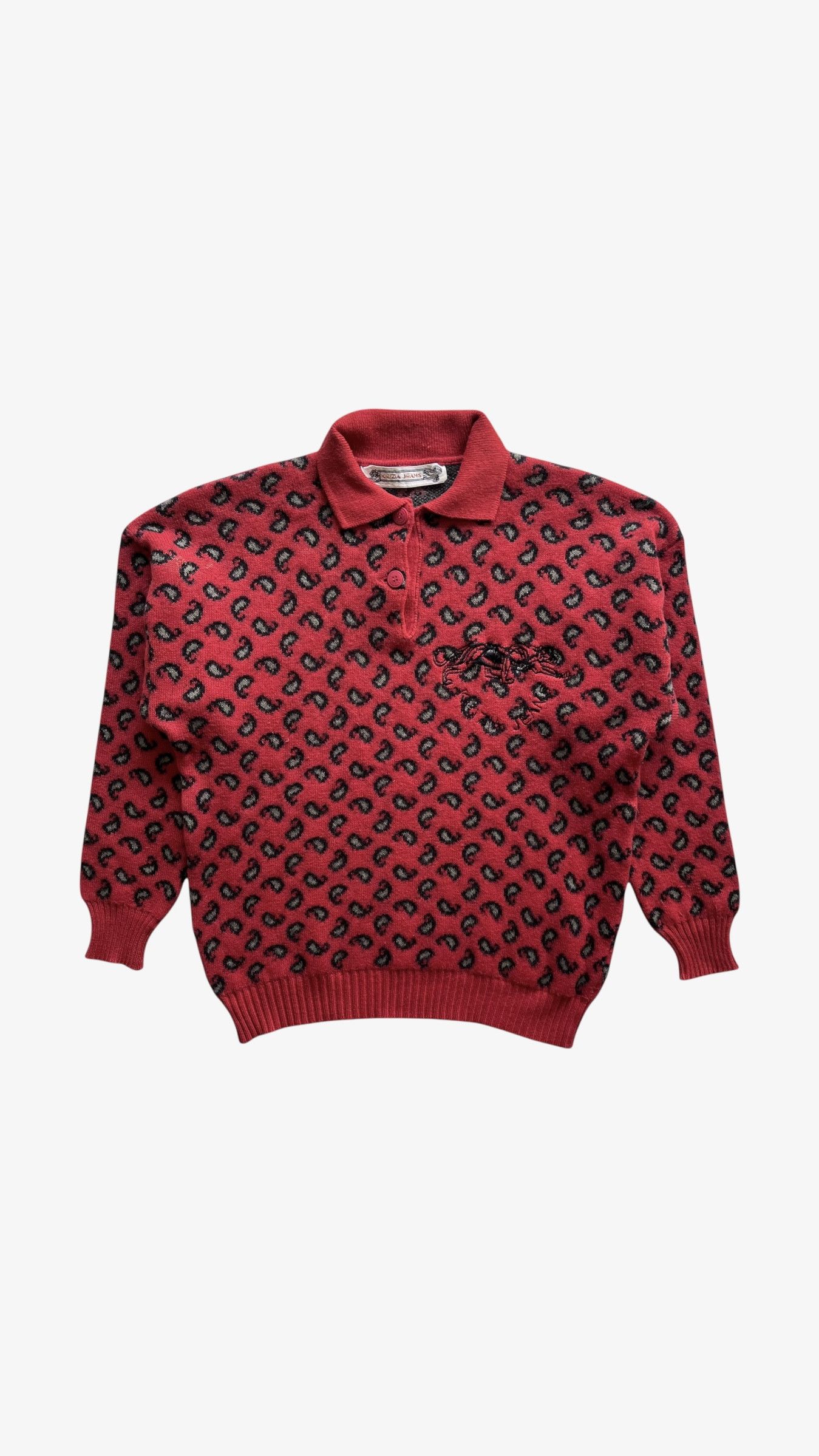 Krizia Vintage 90s Women's Krizia Panther & Paisley Wool Jumper Size S / US 4 / IT 40 - 1 Thumbnail