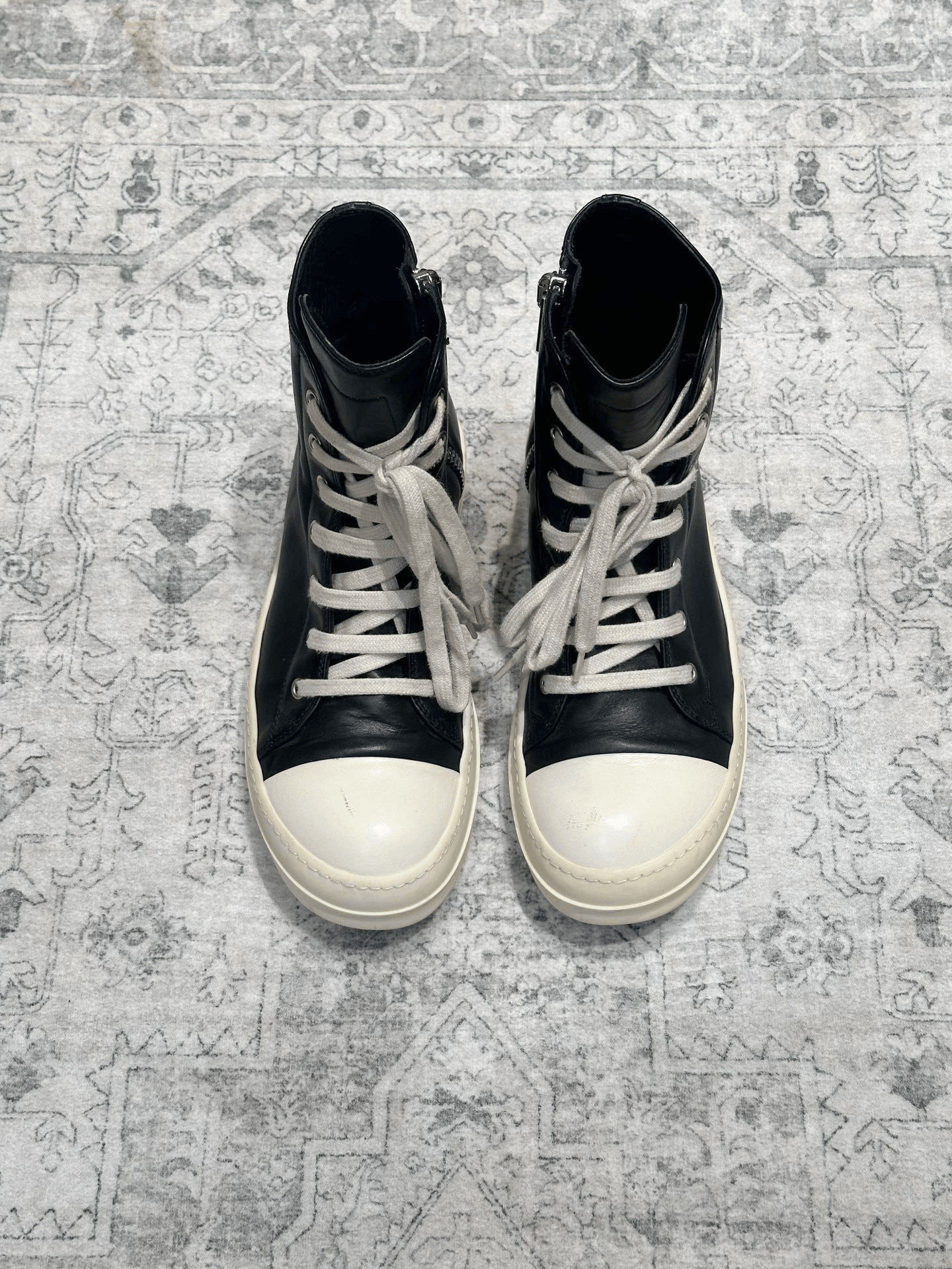 Rick Owens Rick Owens High-Top Leather Sneakers Size US 7 / EU 40 - 1 Thumbnail
