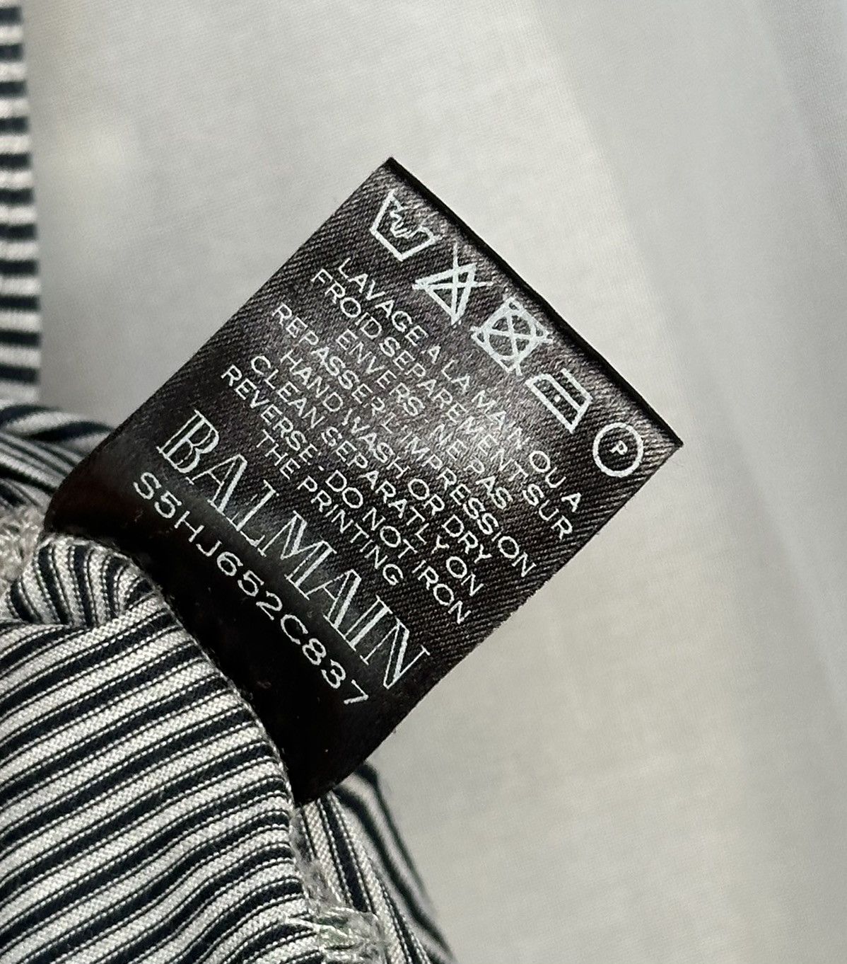 Balmain BALMAIN SS 2015 Striped Distressed Button TShirt decarnin Size US M / EU 48-50 / 2 - 14 Thumbnail