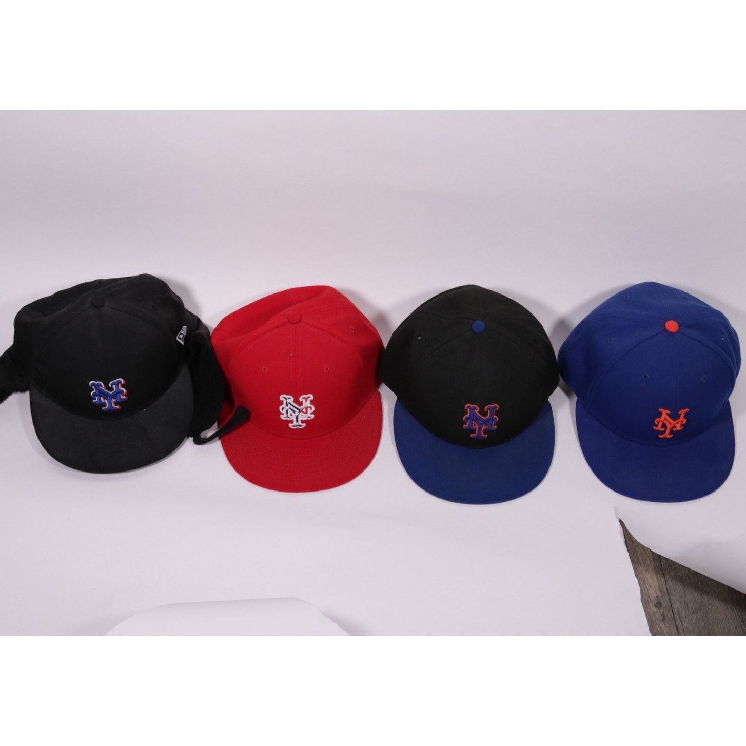 New Era 4x New York Mets Fitted Hats NY Blue Black Red New Era Size 38 - 1 Thumbnail