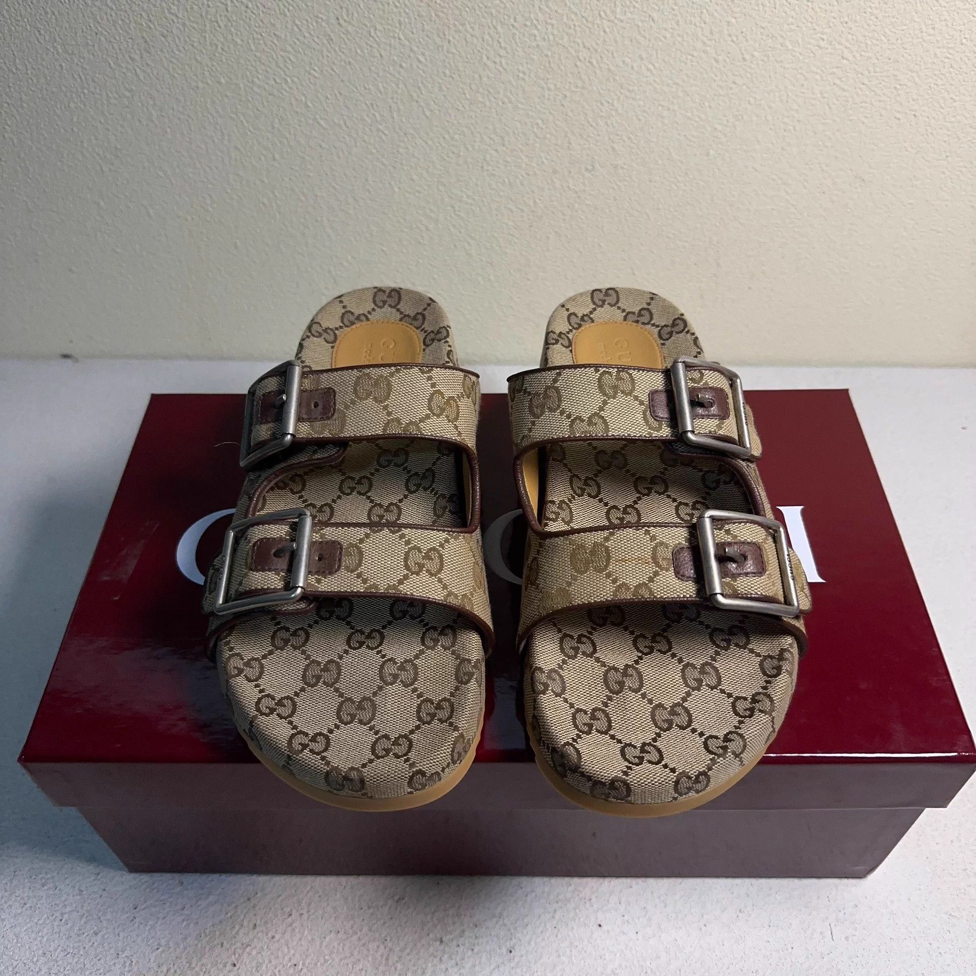 Gucci GUCCI GG Supreme Web Strap Slipper Men's 41 Size US 8 / EU 41 - 2 Thumbnail