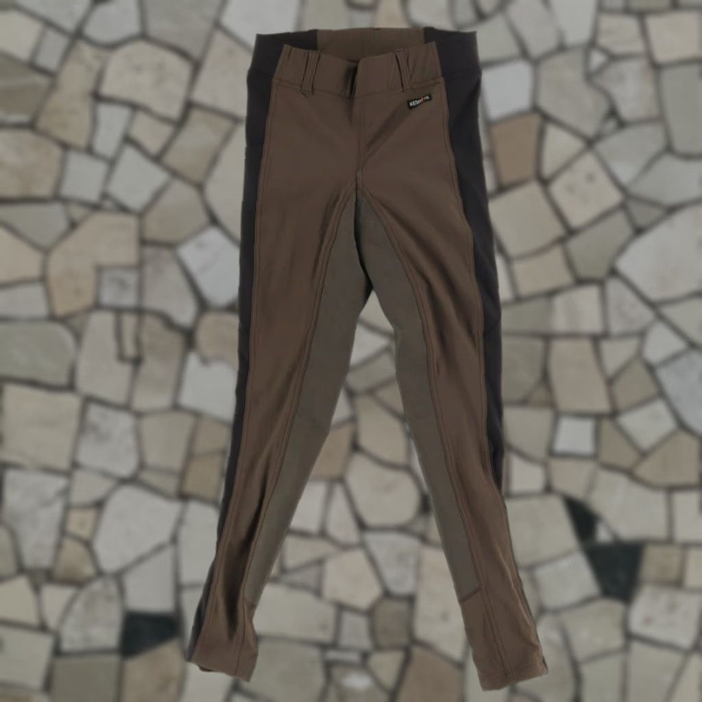 Vintage Kerrits High Stretch Full Seat Breeches Nylon Woven Leggings Brown Striped Women's M Size 32" / US 10 / IT 46 - 1 Thumbnail