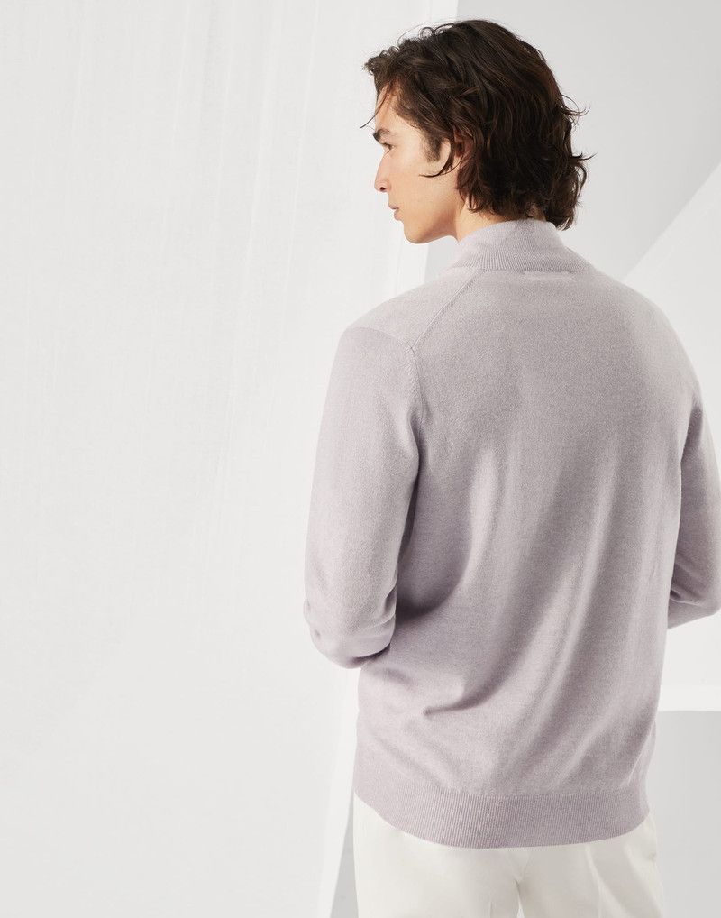 Brunello Cucinelli o1w1db10326 Cashmere Cardigan in Light Purple Size US M / EU 48-50 / 2 - 3 Thumbnail