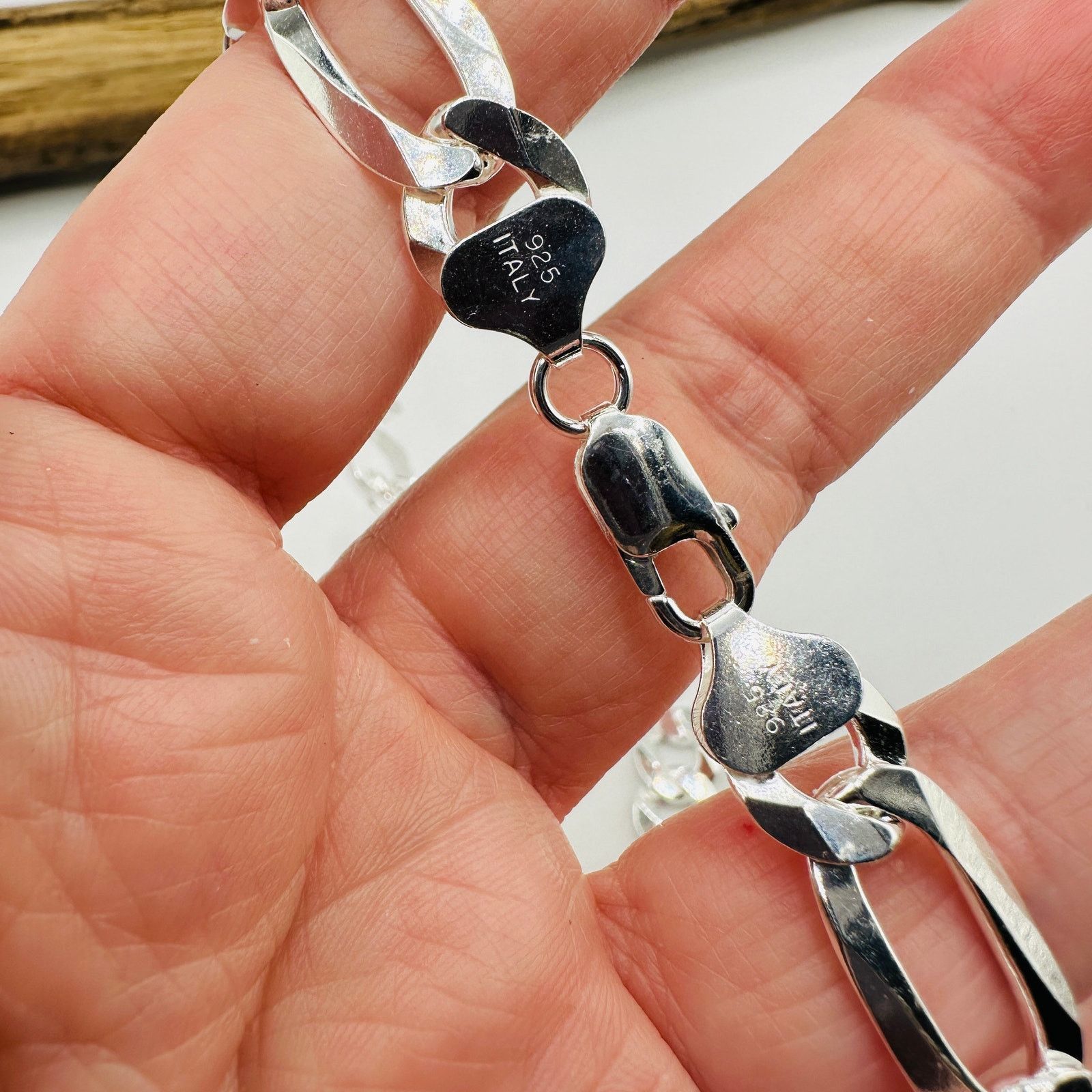 Solid Sterling Silver Flat Figaro 24\