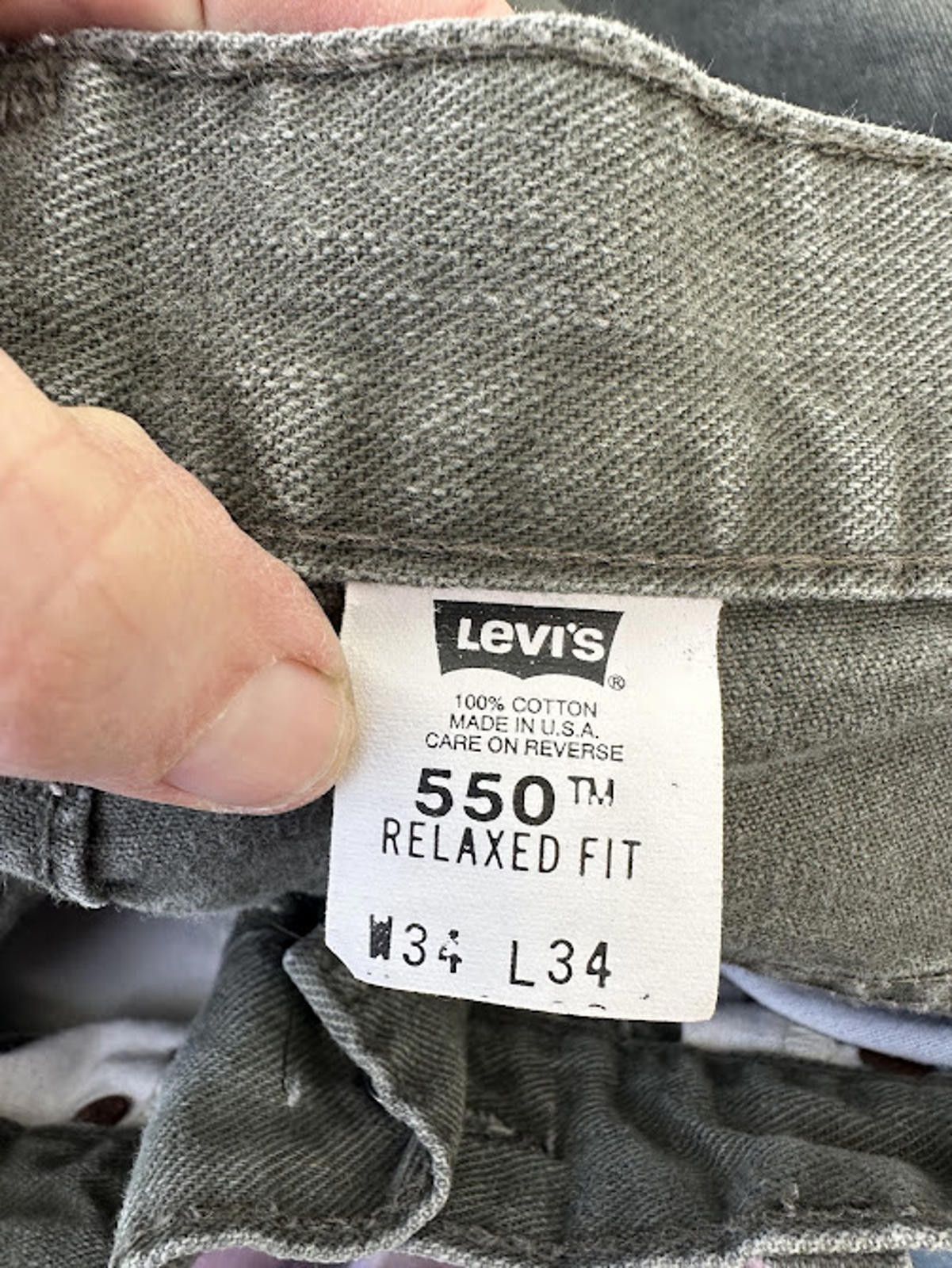 Levi's Levi’s 550 Green Gray Relaxed Jeans USA 34x34 Size US 34 / EU 50 - 4 Thumbnail