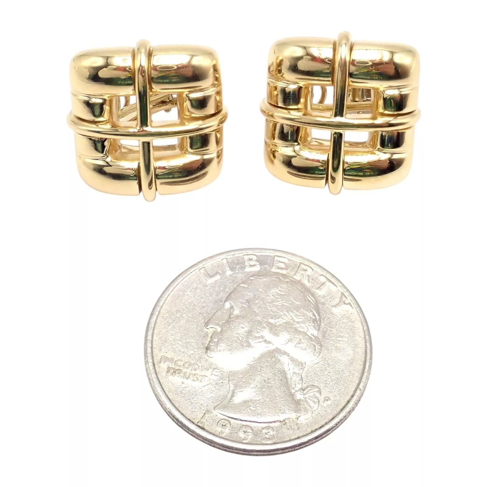 Tiffany & Co. Tiffany & Co 18k Yellow Gold Square Window Biscayne Earrings Size ONE SIZE - 4 Thumbnail