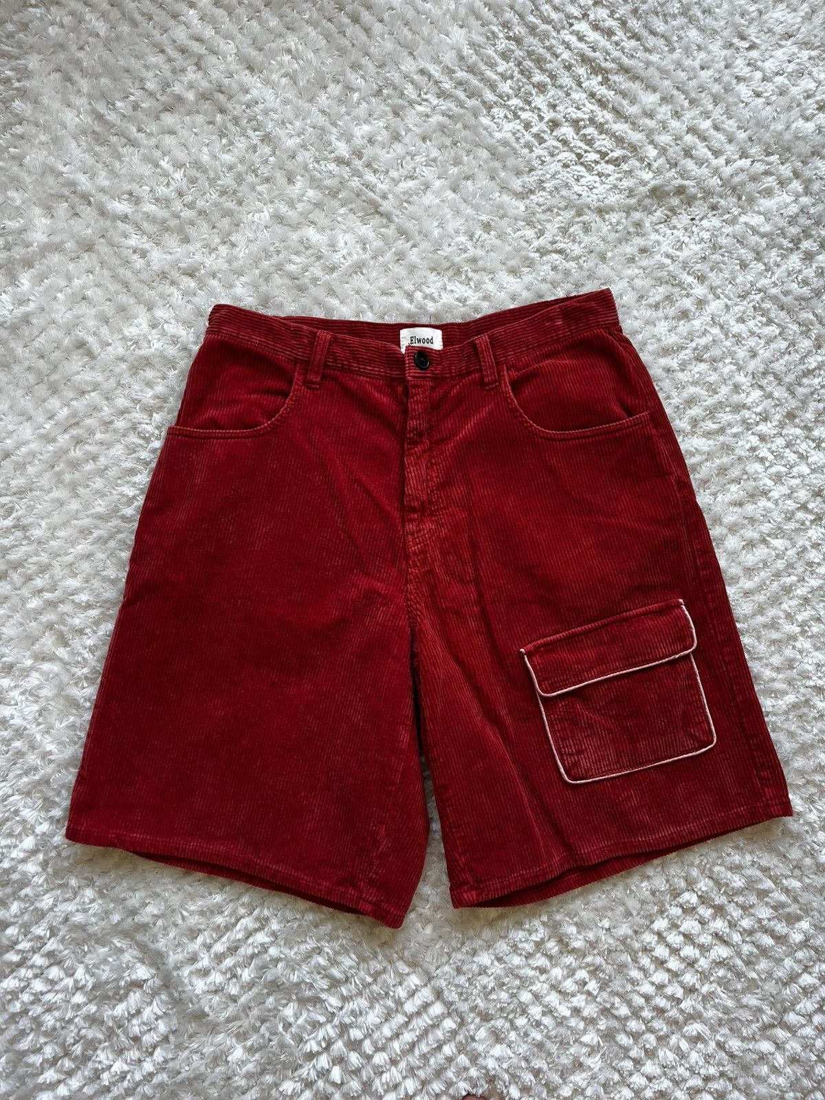 Elwood Elwood Red Corduroy Shorts Size US 32 / EU 48 - 1 Thumbnail
