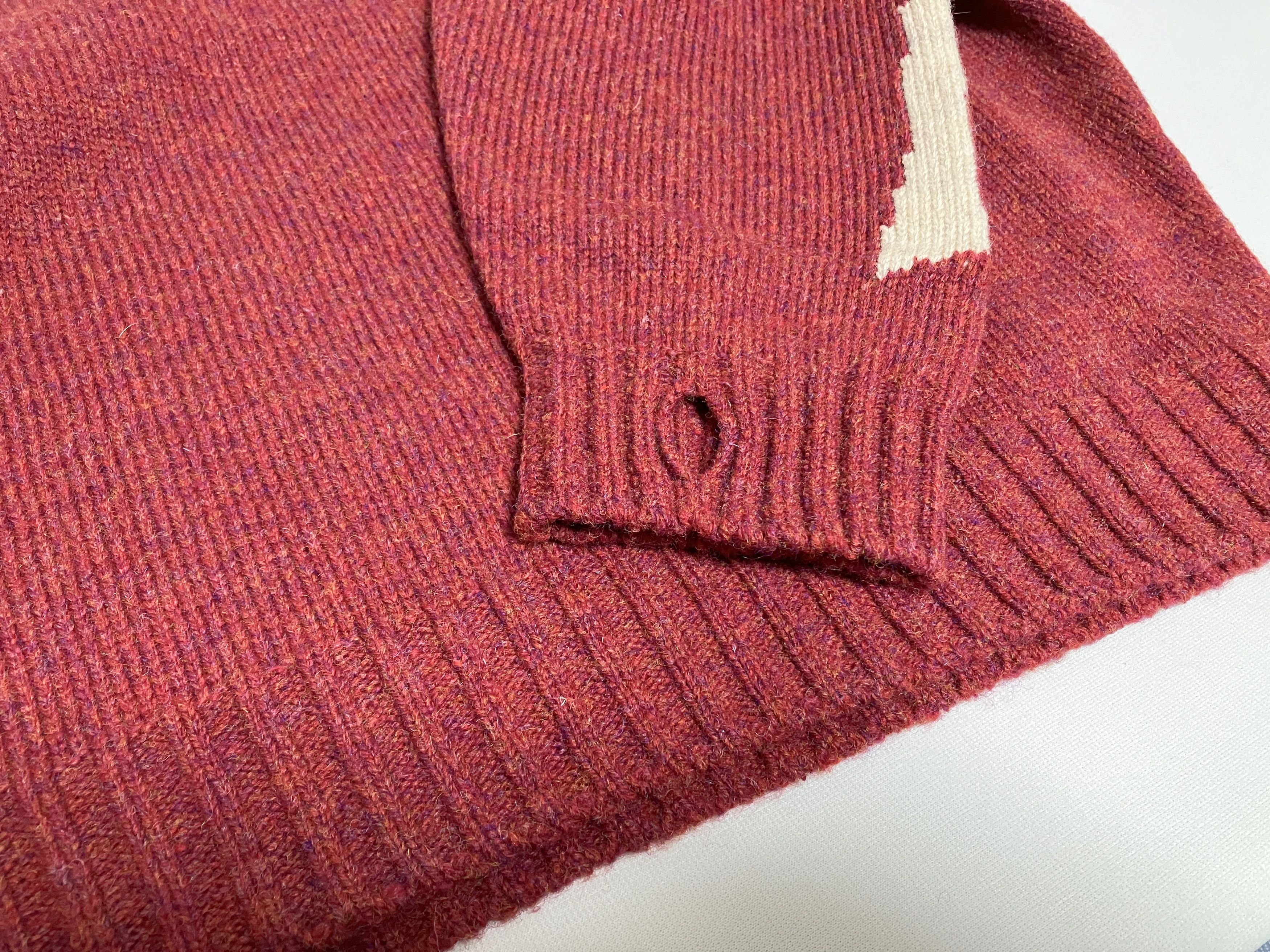 Kapital KAPITAL 5G wool bone crew sweater Skeleton red L
