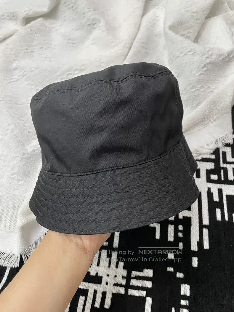 Prada Prada SizeM Black nylon triangle mark fisherman's hat Size ONE SIZE - 3 Thumbnail