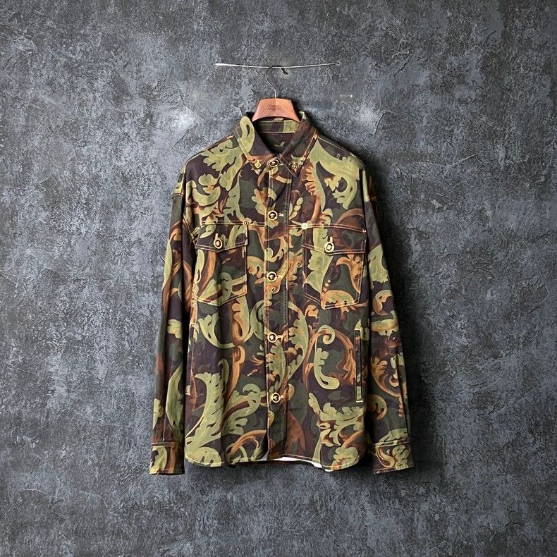 Versace Versace Medusa button-down camouflage denim jacket Size US L / EU 52-54 / 3 - 1 Thumbnail