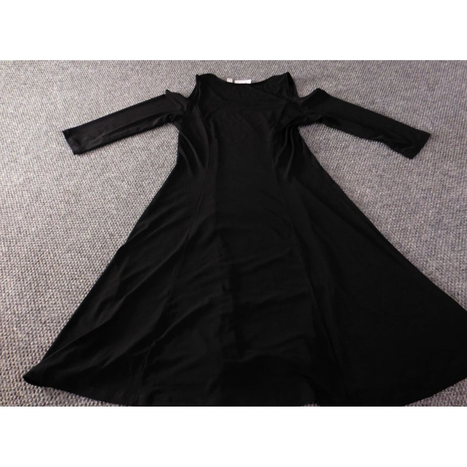 Vintage Susan Graver Dress XS Black A-Line Midi Sundress Stretch Casual Modern Women Size XS / US 0-2 / IT 36-38 - 7 Thumbnail