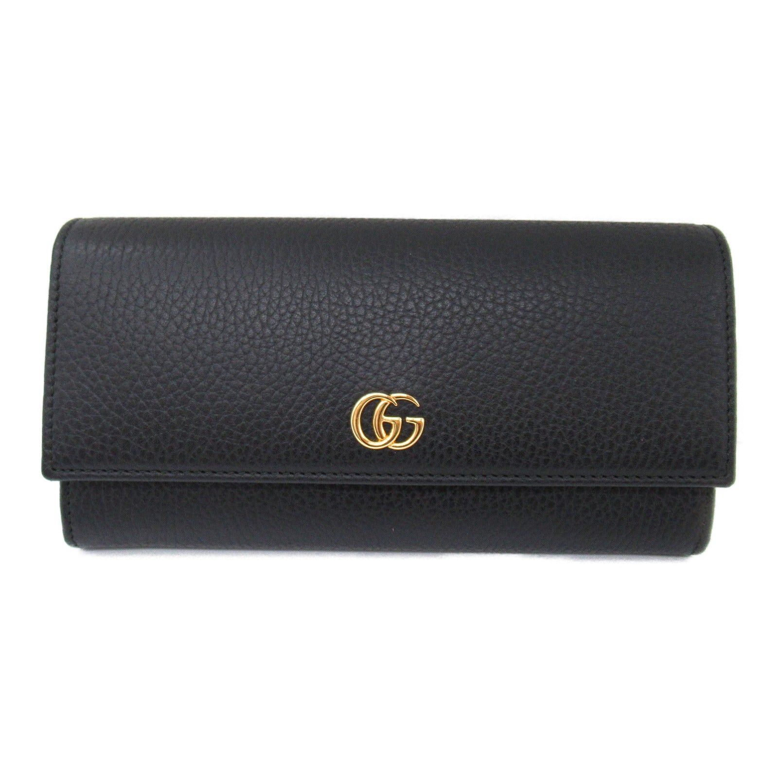 Gucci Gucci Gg Marmont Bi-Fold Long Wallet Leather Black Size ONE SIZE - 1 Thumbnail