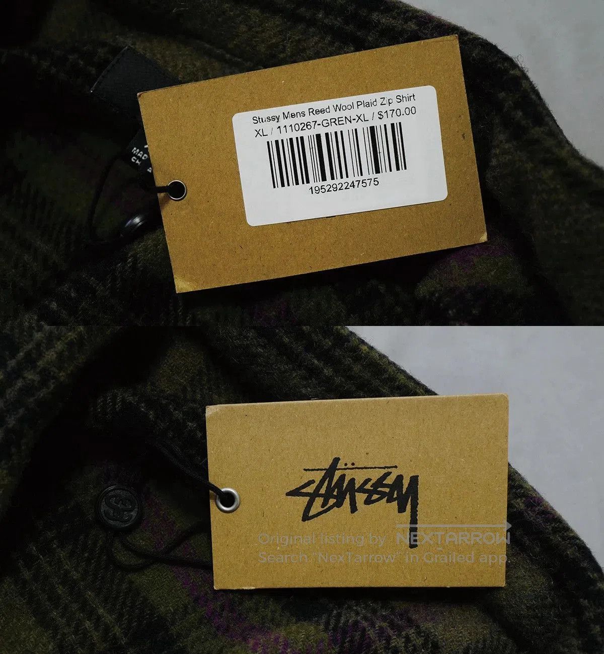 Stussy Stussy Reed Wool Plaid Zip Shirt. Size US XL / EU 56 / 4 - 6 Thumbnail