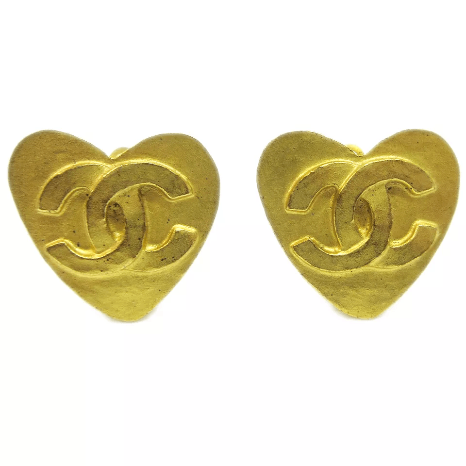 Chanel CHANEL CC Logos Heart Motif Earrings Clip-On Gold-Tone Size ONE SIZE - 5 Thumbnail