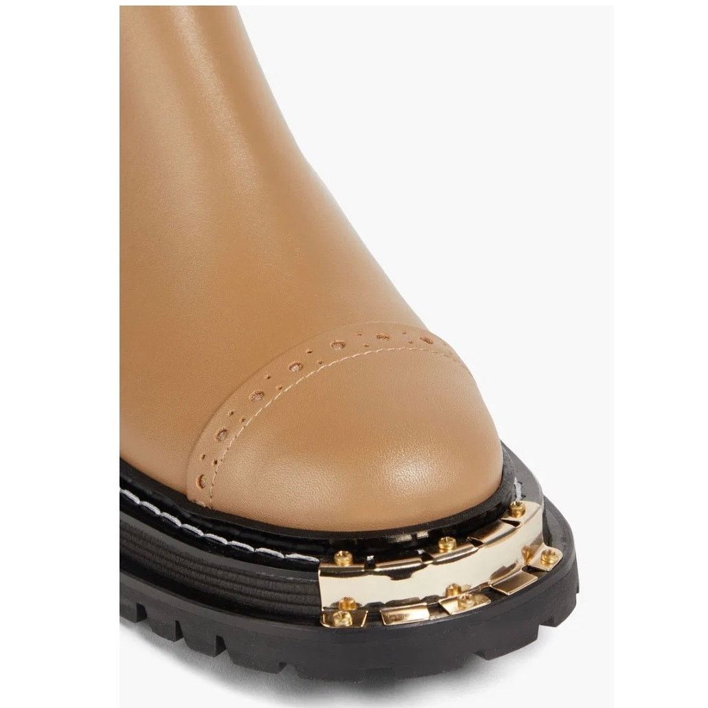 Sandro NEW Sandro Liam Beige Embellished Leather Chelsea Boots 36 Size US 5.5 / IT 35.5 - 2 Thumbnail