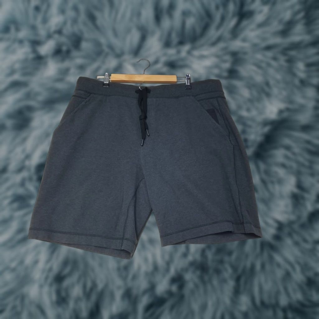 Lululemon Lululemon City Sweat Shorts Men 2XL Gray Heathered Breathable Pockets Drawstring Activewear Shorts Regular Fit Size US 39 - 1 Thumbnail